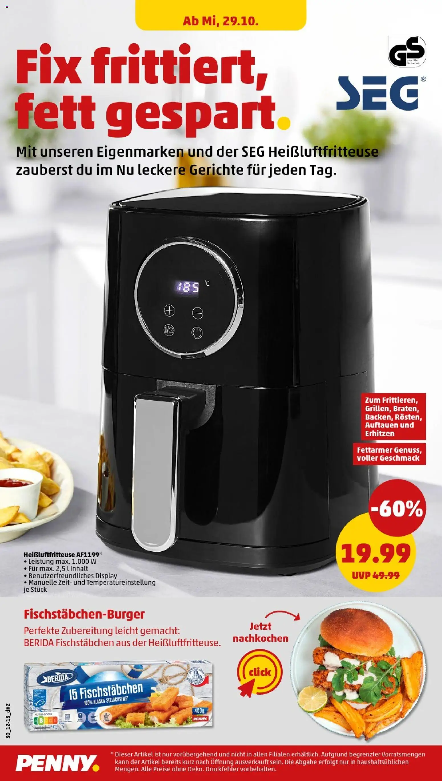 Penny - Thüringen – gültig ab 27.10.2025 | Seite: 32 | Produkte: Fischstabchen, Heißluftfritteuse