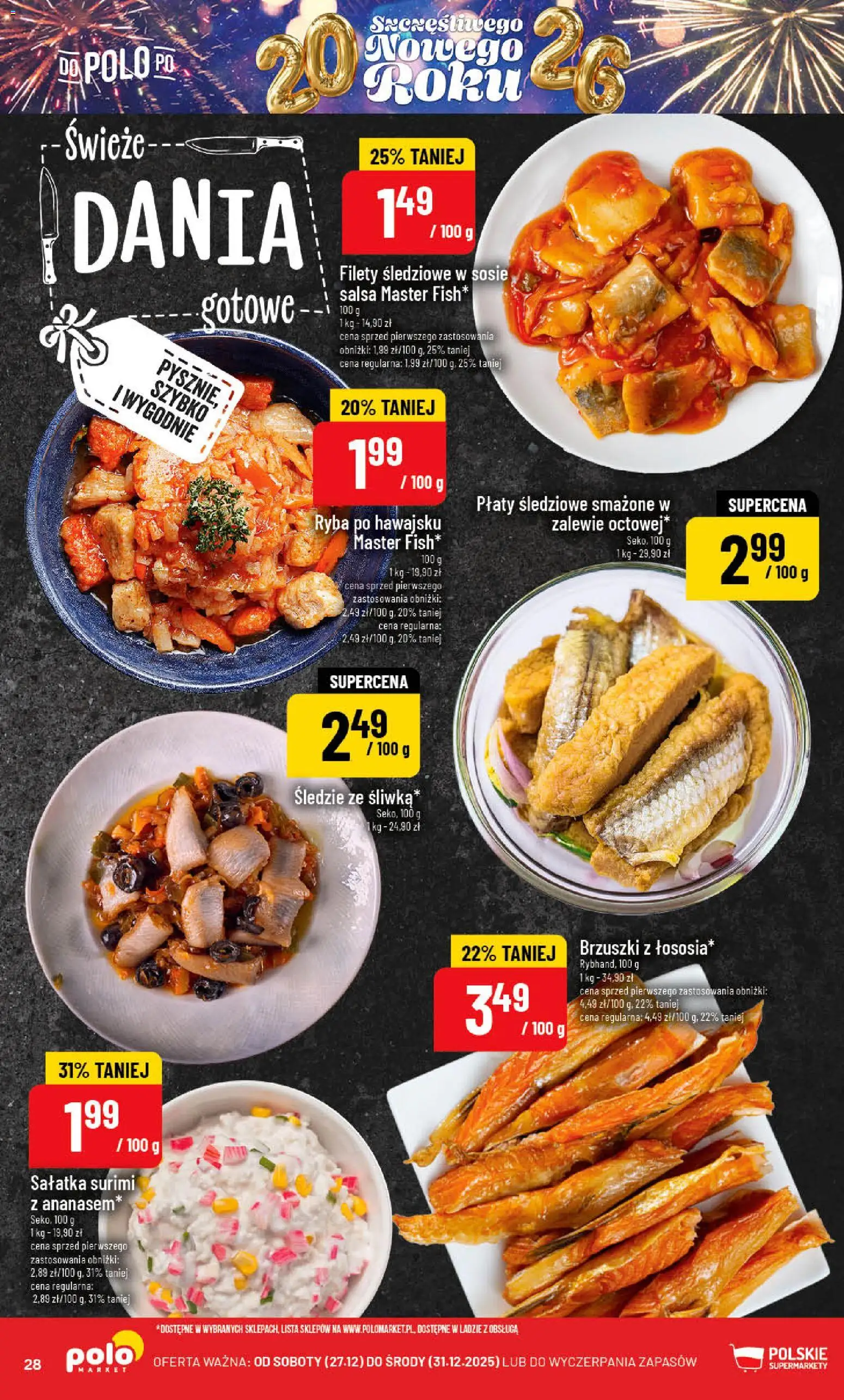POLOmarket Gazetka od 27.12.2025 | Strona: 28 | Produkty: Surimi, Ryba, Sałatka