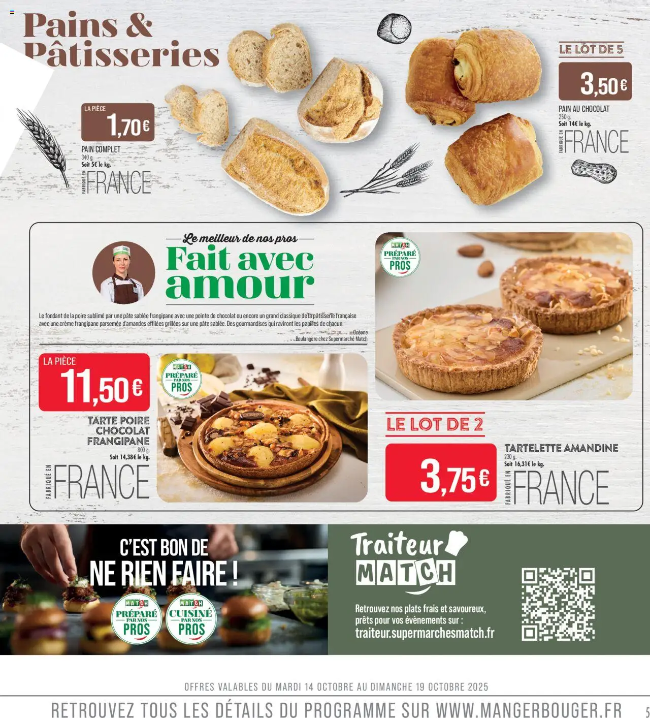 {H1} | Page: 5 | Produits: Poire, Pain au chocolat, Pain, Crème