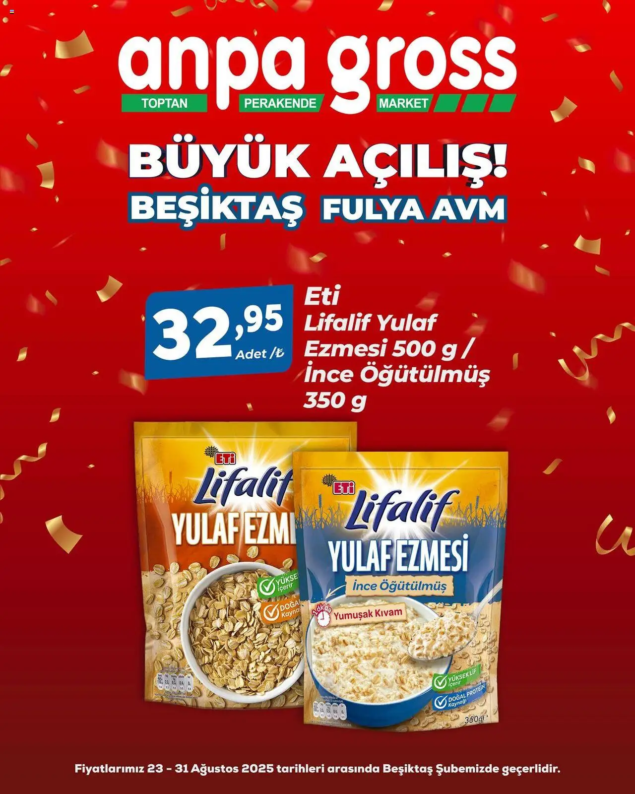 Anpa Gross Büyük Açılış - 23.08.2025 tarihinden itibaren geçerlidir | Sayfa: 62 | Ürünler: Yulaf