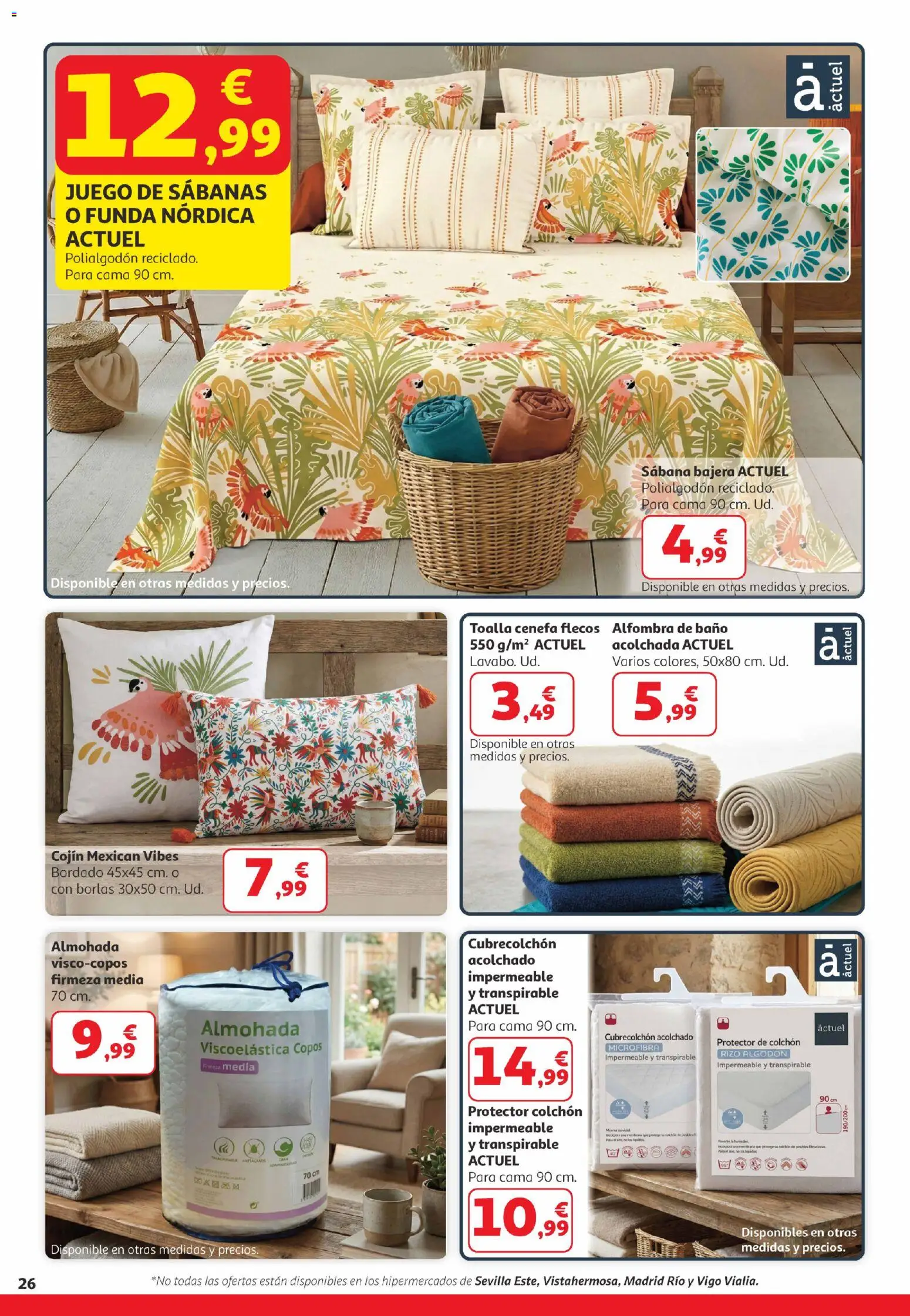 Alcampo  Canarias │ válido desde el 25.03.2026 | Página: 26 | Productos: Copos, Colchon, Cojín, Alfombra