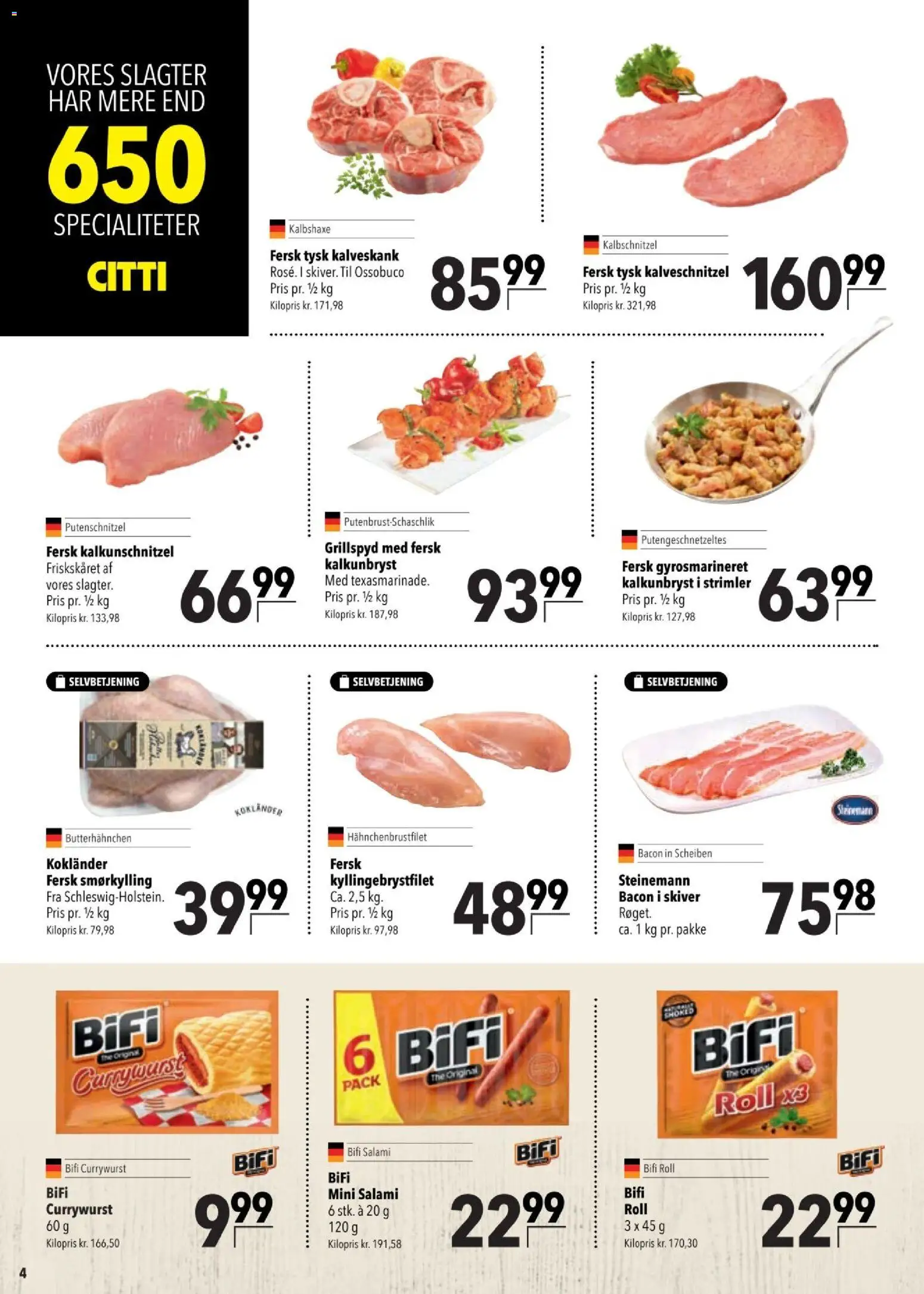 CITTI tilbudsavis – gyldig fra 25.03.2026 | Side: 4 | Produkter: Salami, Bacon