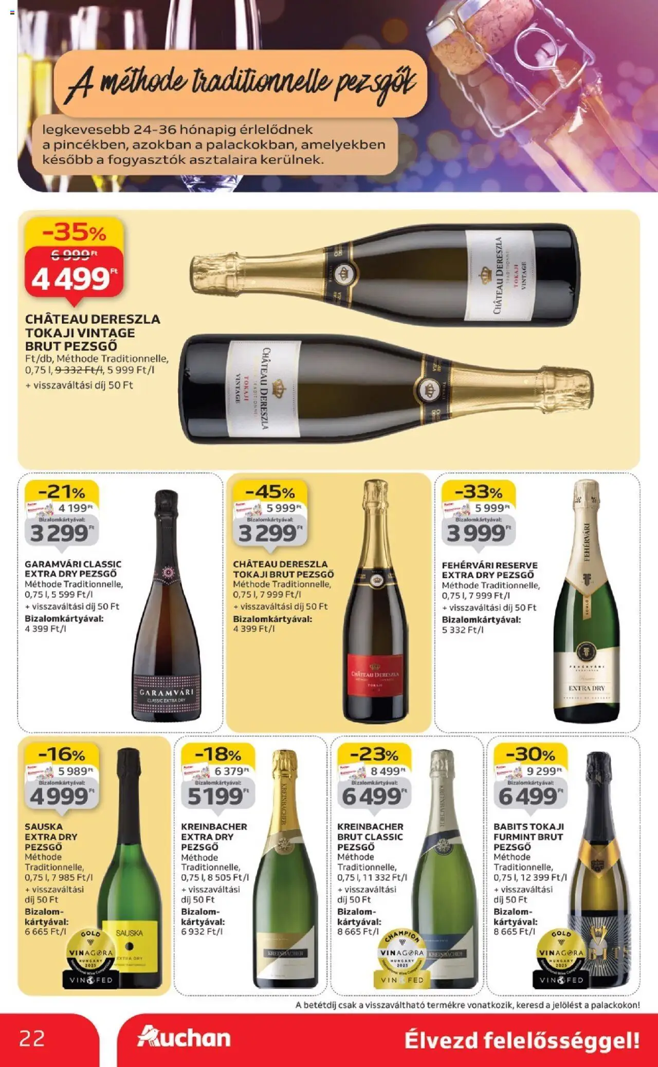 Auchan akciós ujság - amely érvényes a következő dátumtól: 02.10.2025 | Oldal: 22 | Termékek: Pezsgő