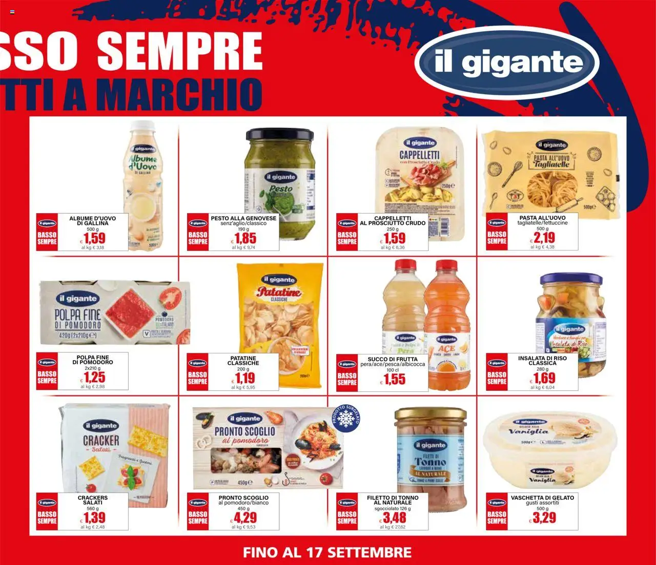 Volantino Il Gigante del 24.07.2025 | Pagina: 3 | Prodotti: Succo, Insalata, Verdure, Pasta