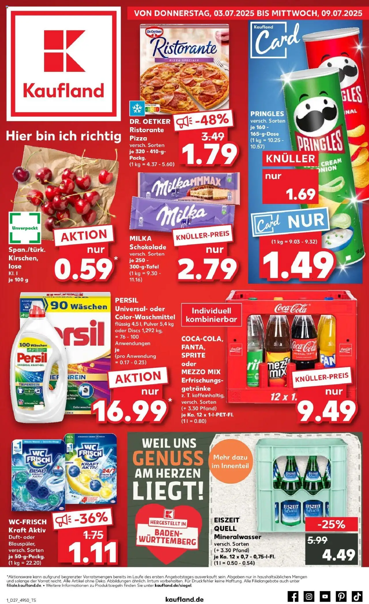 Kaufland prospekt Freiburg Im Breisgau	 - gültig ab dem 06.07.2025 | Seite: 16 | Produkte: Cola, Milka, Pringles, Persil