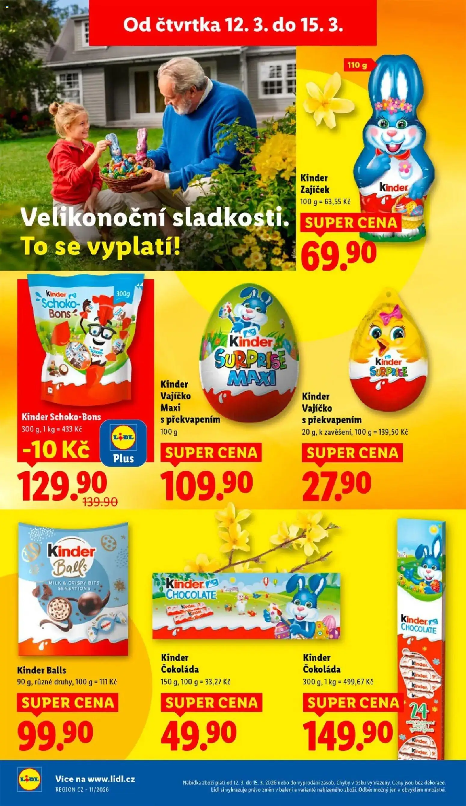 Lidl aktuální leták od 12.03.2026 | Strana: 24 | Produkty: Kinder vajíčko, Schoko Bons, Kinder čokoláda, Kinder