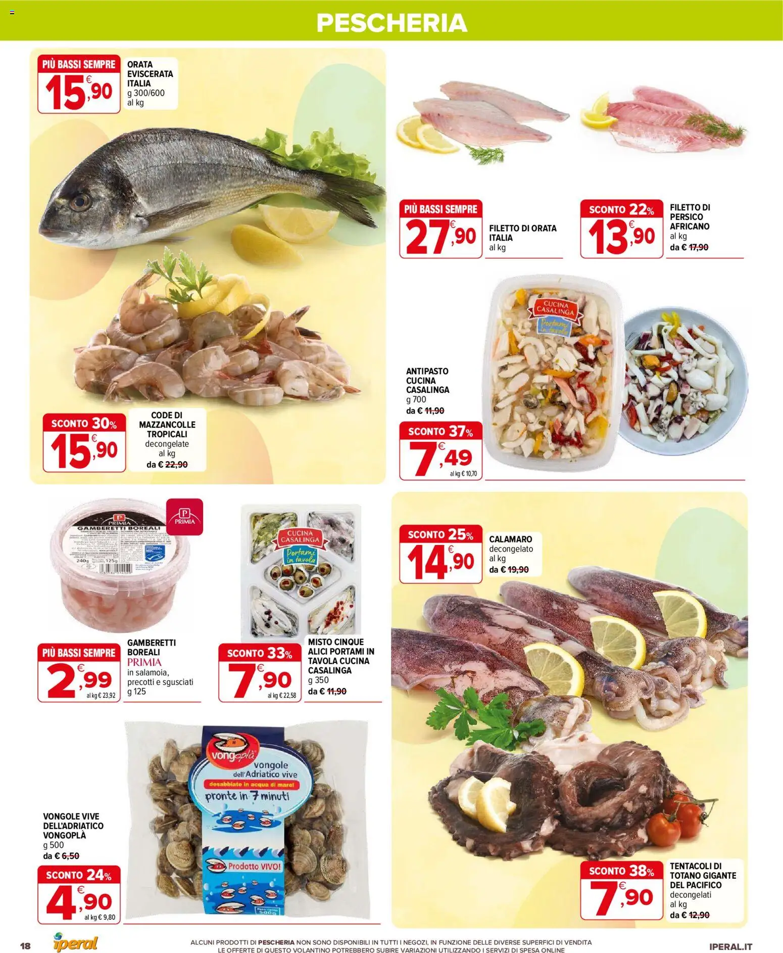 Volantino Iperal del 25.03.2026 | Pagina: 18 | Prodotti: Acqua, Totano, Alici, Gamberetti