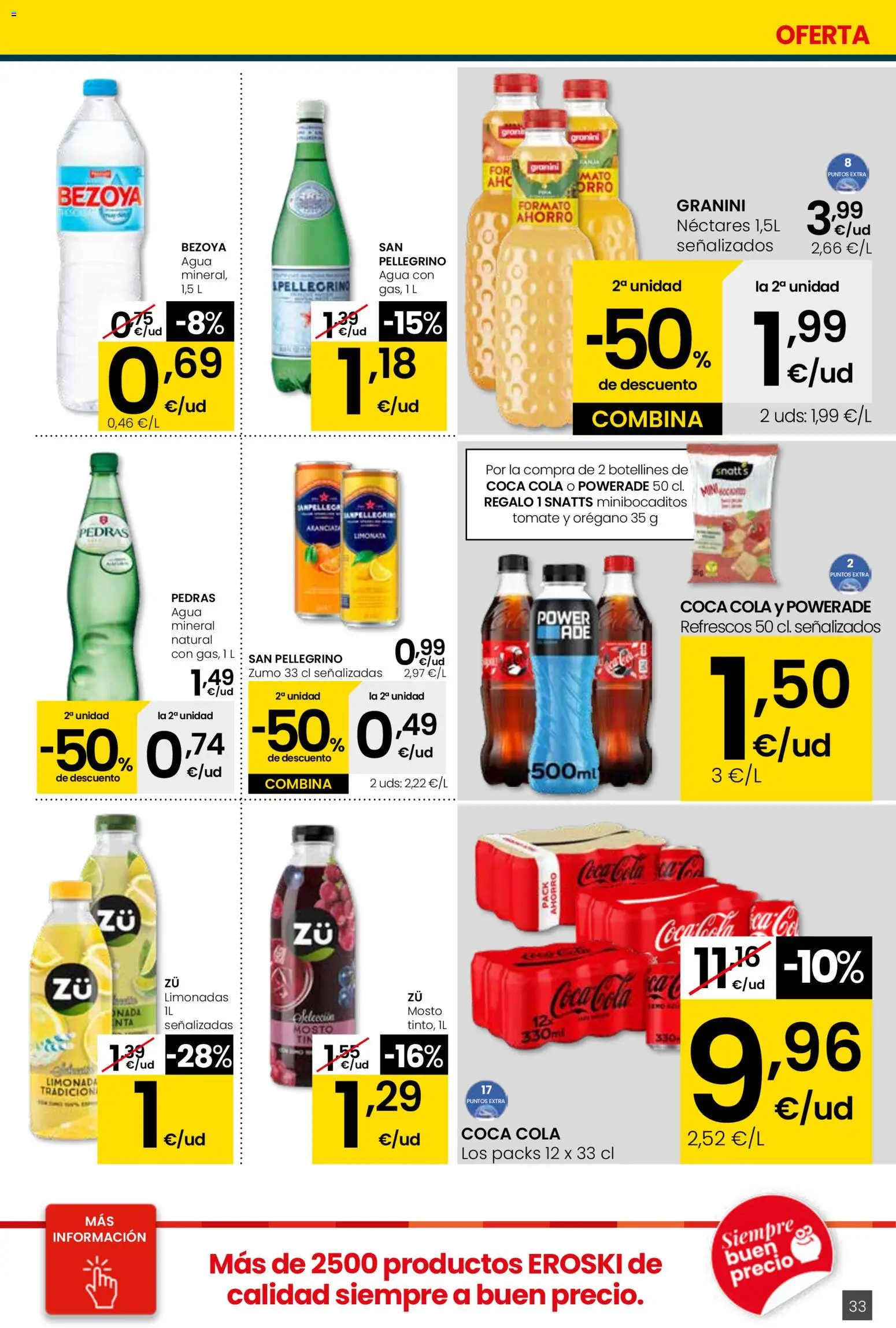 Eroski - Quieres ahorrar conmigo Center │ válido desde el 26.03.2026 | Página: 33 | Productos: Σφουγγαρίστρα, Ροζ πιπέρι, Limonada