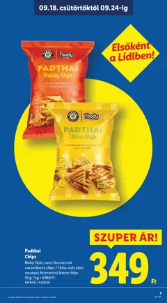 Lidl akciós ujság - amely érvényes a következő dátumtól: 18.09.2025 | Oldal: 7 | Termékek: Chips, Csicseriborsó, Lencse