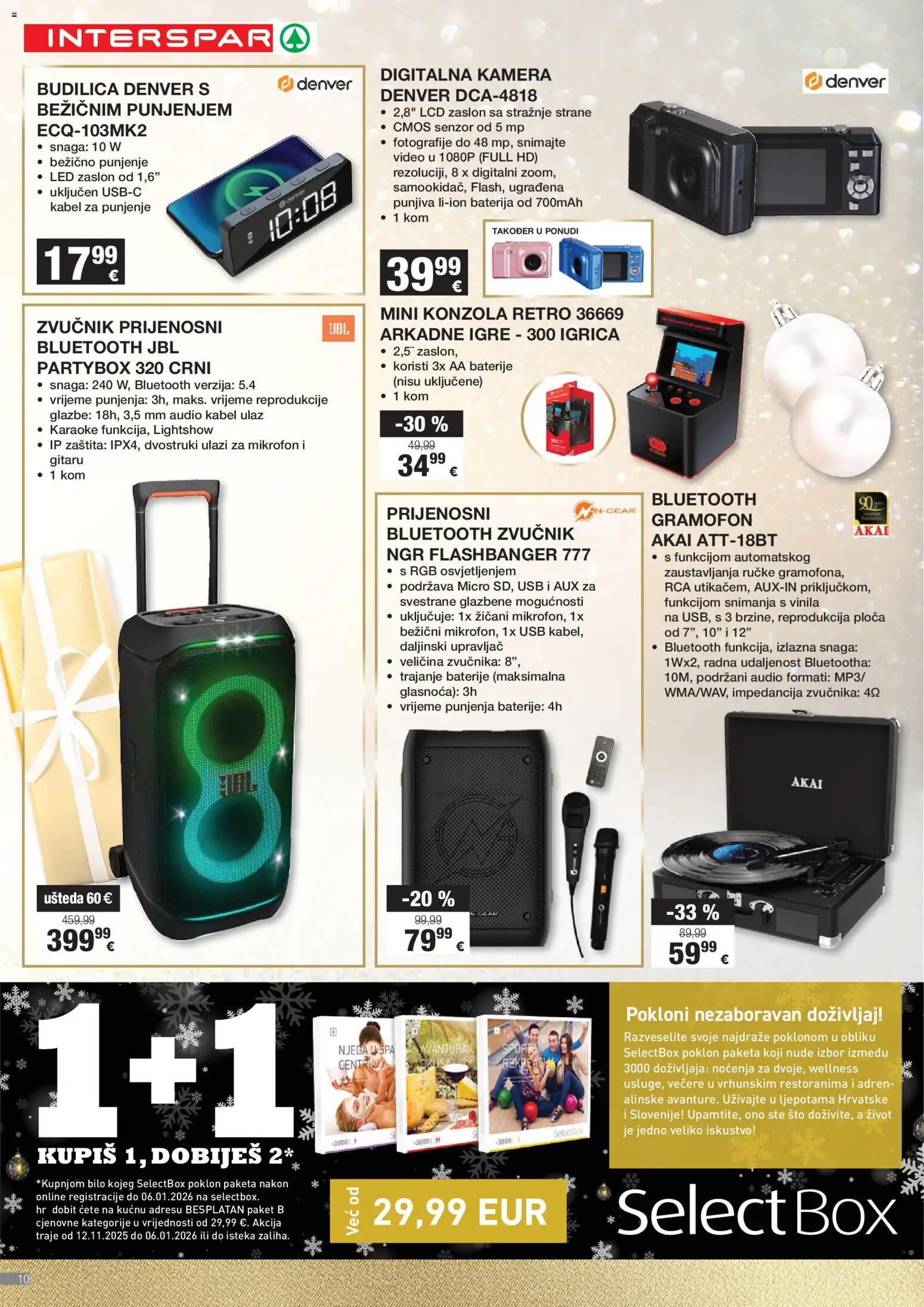Interspar katalog | vrijedi od 12.11.2025 | Stranica: 10 | Proizvodi: Baterija, Baterije, Audio, Budilica
