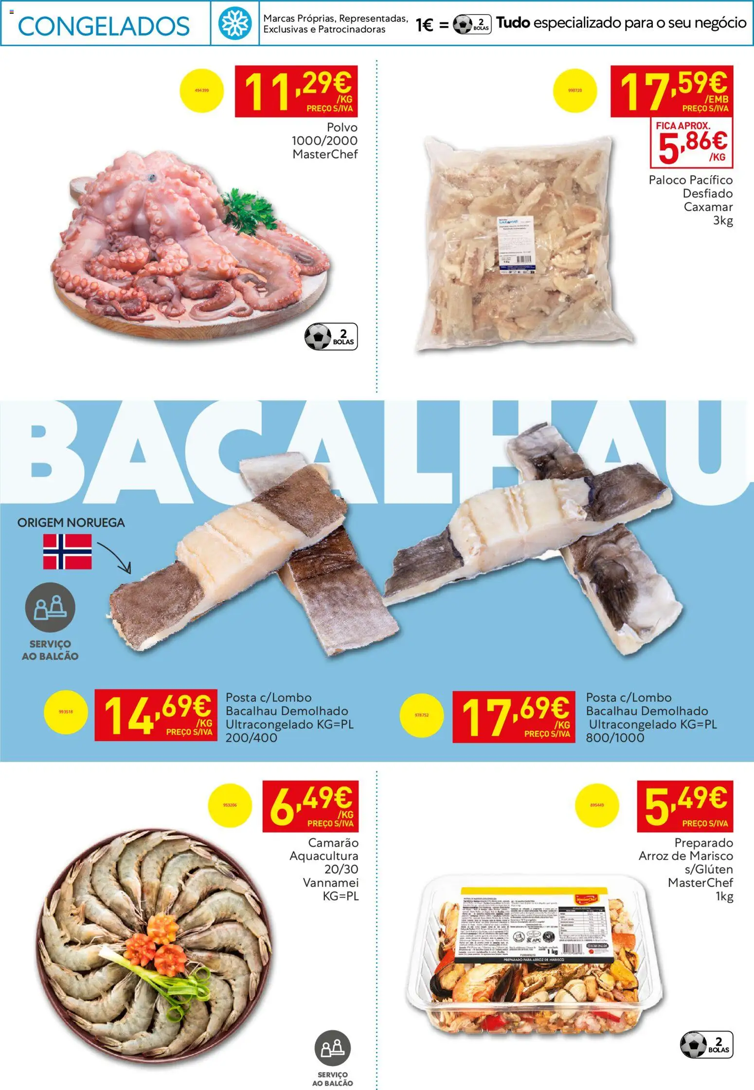 Recheio Horeca │ válido de 24.03.2026 | Página: 12 | Produtos: Bacalhau, Polvo, Camarão, Arroz