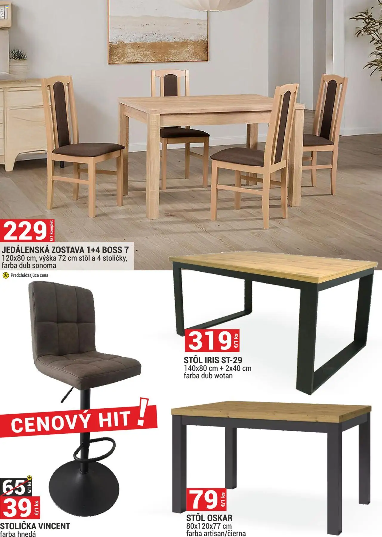 Merkury Market leták │ platný od 01.06.2025 | Strana: 7 | Produkty: Stôl, Jedálenská zostava, Stolička