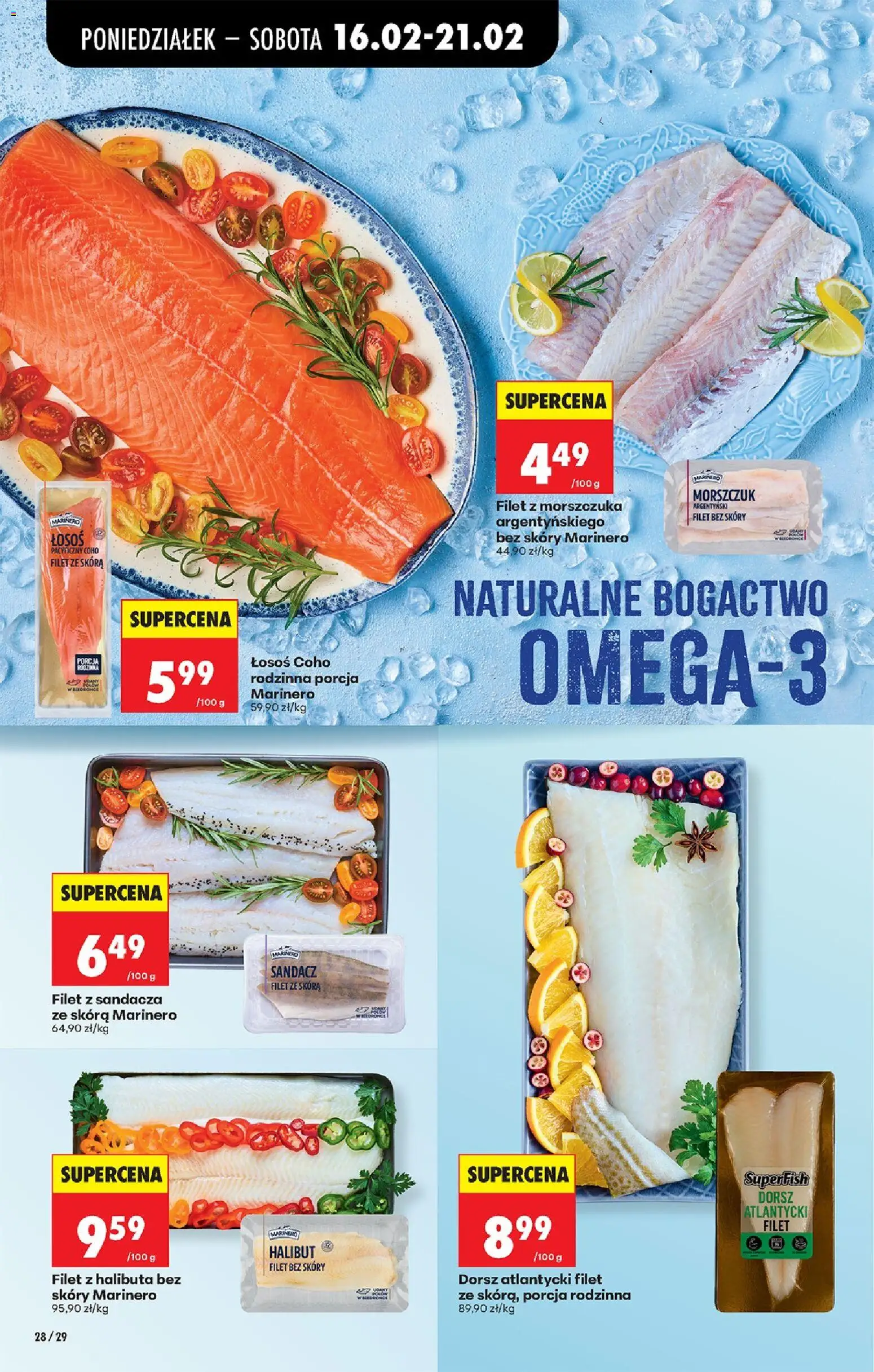 Biedronka Polsko leták od 16.02.2026 | Strana: 34 | Produkty: Losos, Halibut, Filet