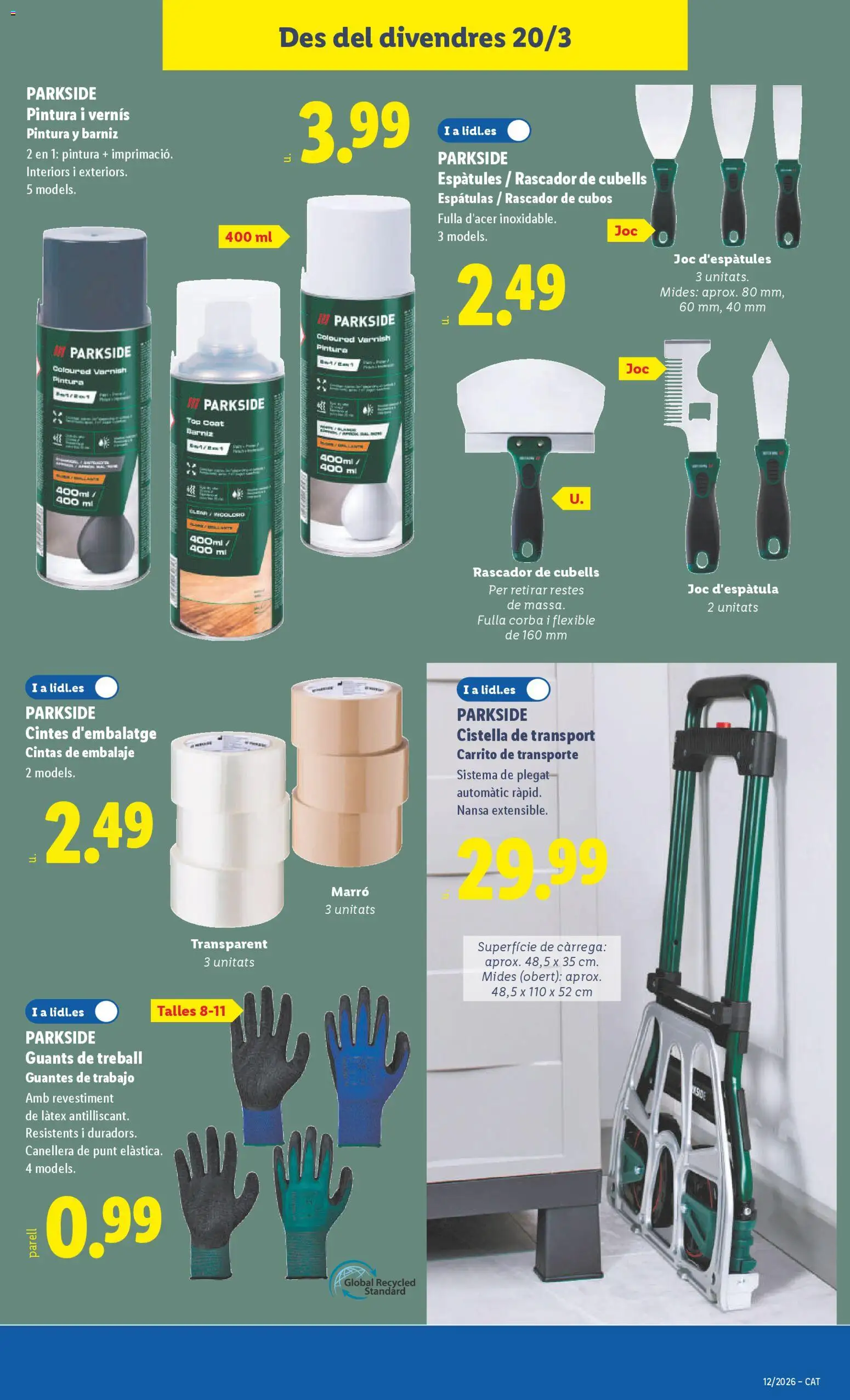 Lidl folleto de bazar │ válido desde el 16.03.2026 | Página: 25 | Productos: Guantes