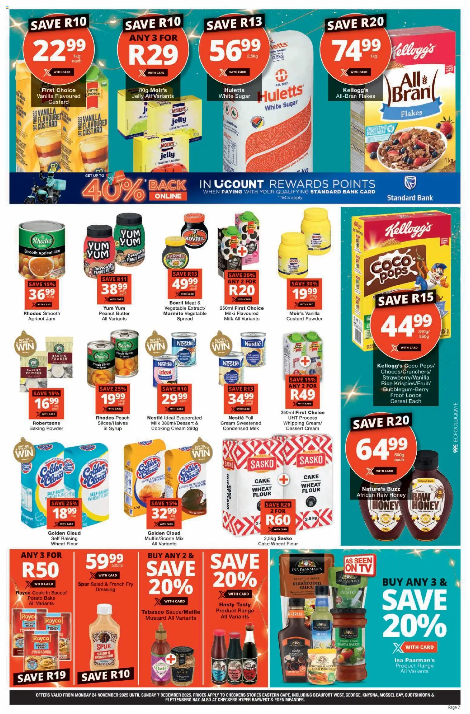 New Checkers catalogue – valid from 24.11.2025 | Page: 7 | Products: Milk, Flakes, Raisins, Sauce