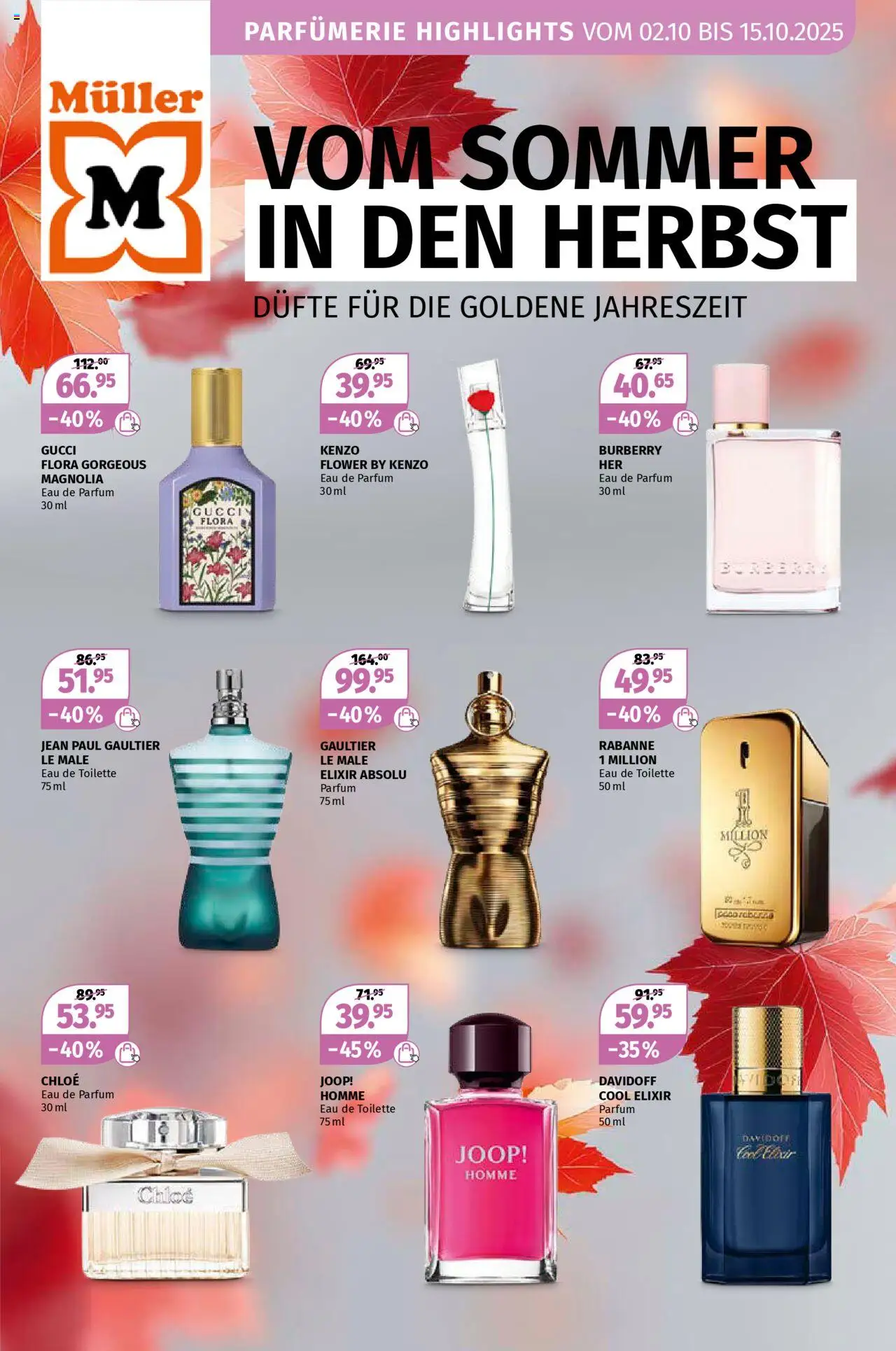 Müller Aktionen Beauty-Highlights – gültig ab 02.10.2025 | Seite: 1 | Produkte: Eau de Parfum, Toilette, Parfüm, Eau de toilette