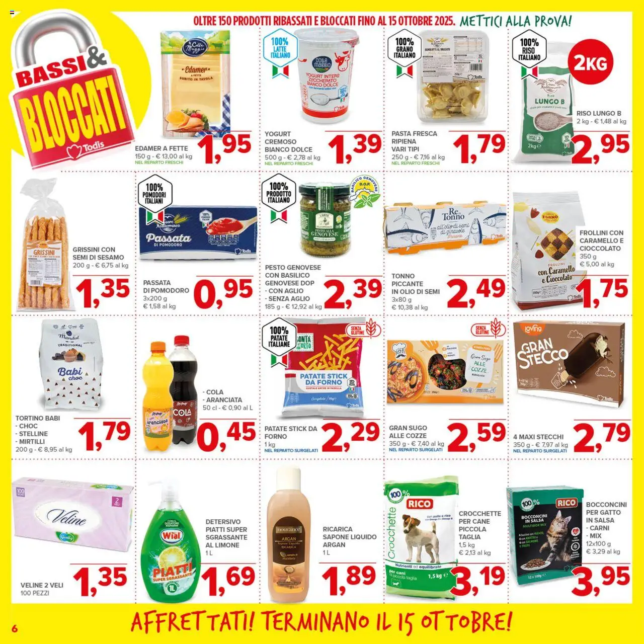 Volantino Todis del 02.10.2025 | Pagina: 6 | Prodotti: Cioccolato, Salmone, Pasta, Sugo