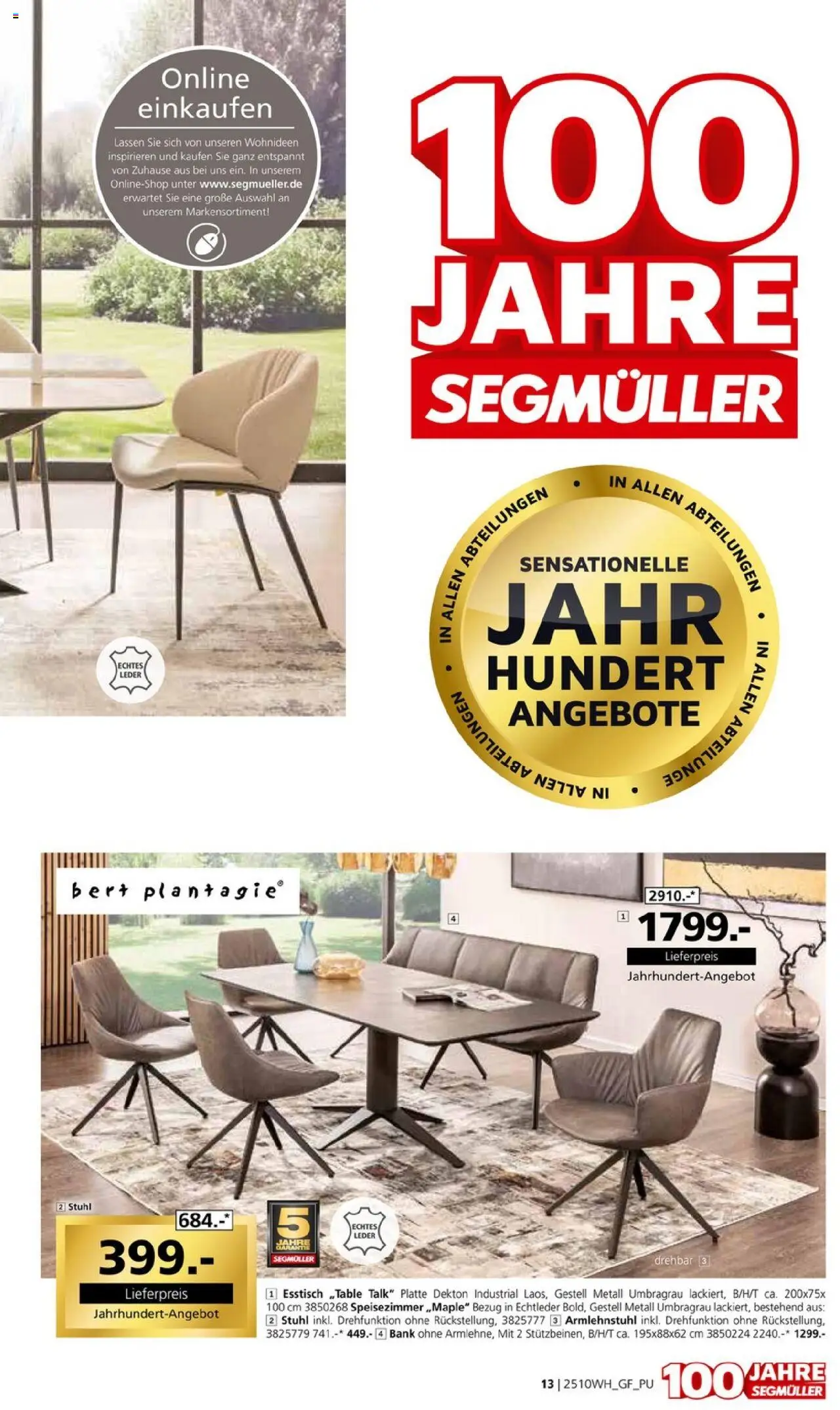 Segmüller Wohndesign – gültig ab 27.09.2025 | Seite: 27 | Produkte: Esstisch, Stuhl