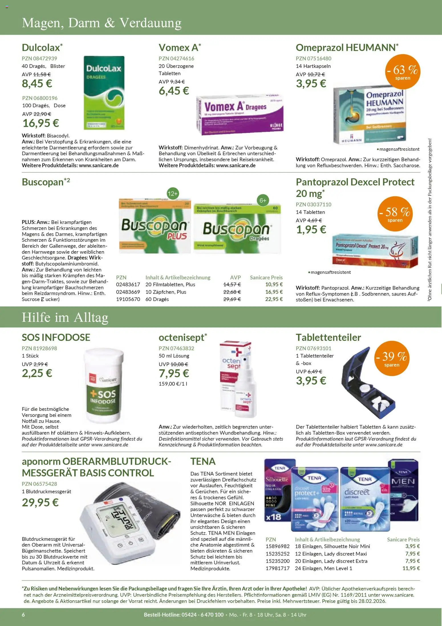 Sanicare Prospekt 	 – gültig ab 04.02.2026 | Seite: 6 | Produkte: Box, Unterwäsche, Uhr