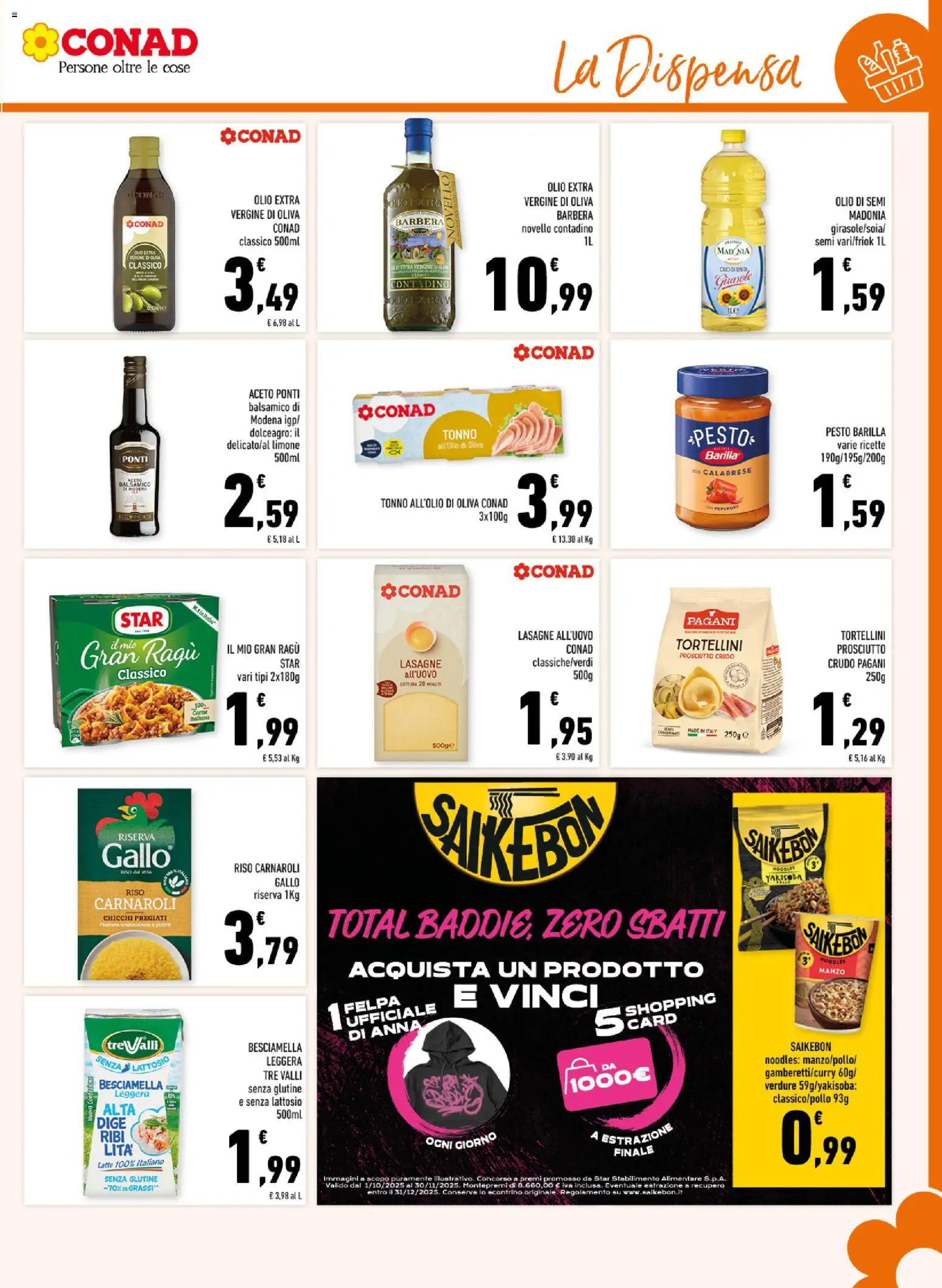 Volantino Conad del 19.11.2025 | Pagina: 11 | Prodotti: Latte, Pesto, Ragú, Olio extra vergine