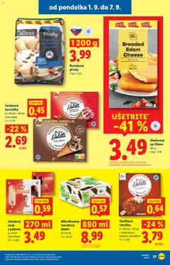 Culinea Pirohy, s bryndzovo-zemiakovou náplňou │ platný od 01.09.2025 | Strana: 29 | Produkty: Syr, Pirohy, Eidam, Zmrzlina