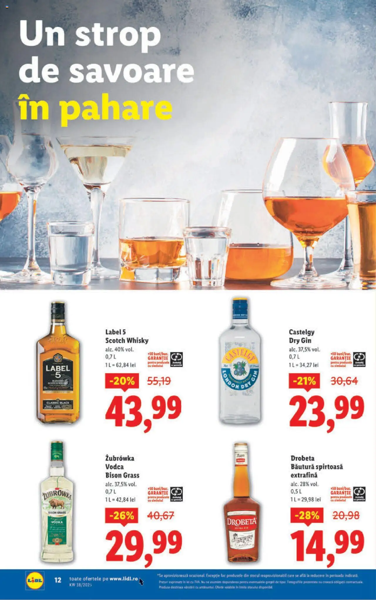Noul catalog Lidl – valabil de la 15.09.2025 | Pagină: 12 | Produse: Su ısıtıcı, Pahare, Gin, Vodka