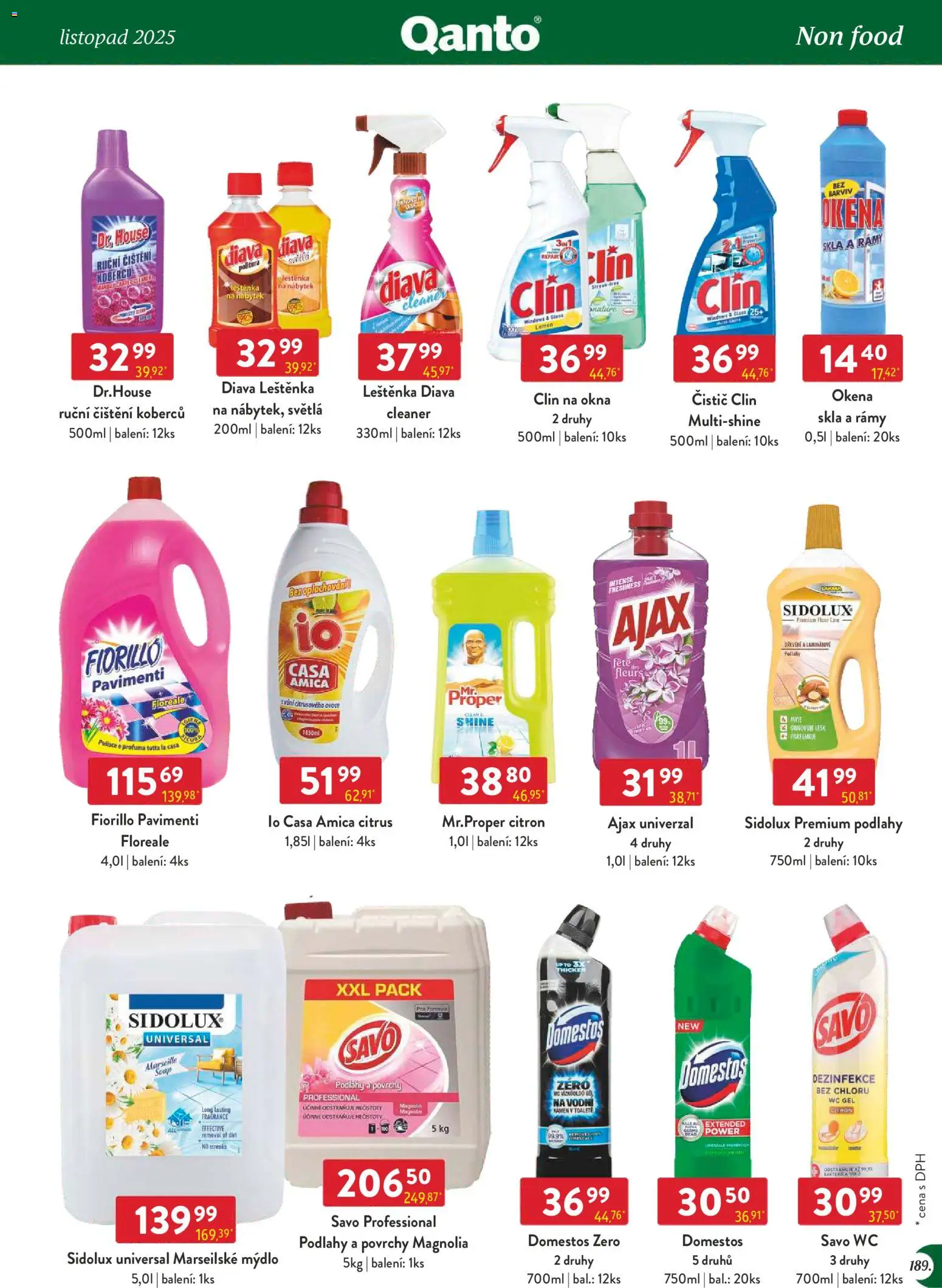 Astur & Qanto - Leták - Velkoobchod 11/2025 od 01.11.2025 | Strana: 189 | Produkty: Ovoce, Nábytek, Citron, Domestos