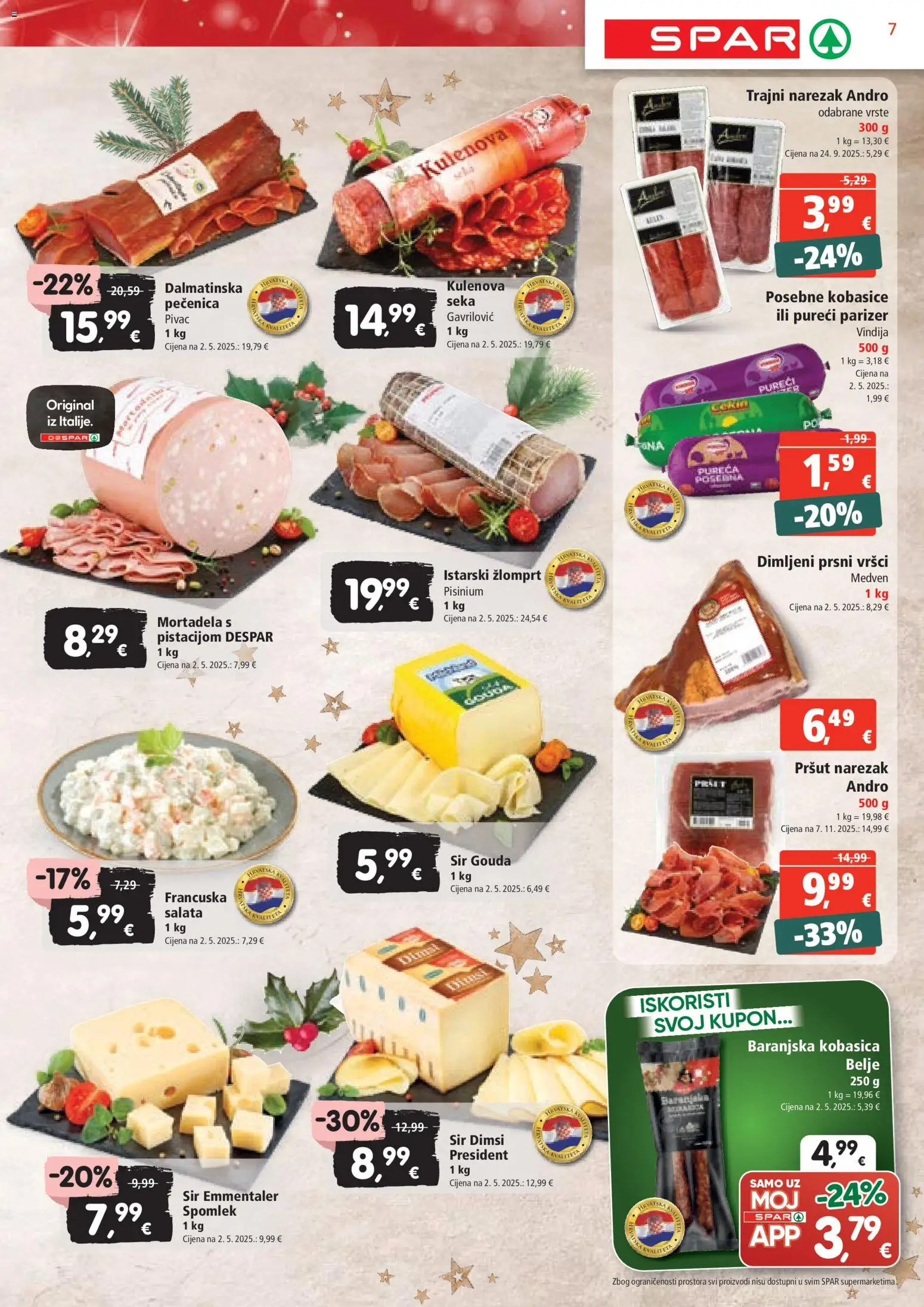Spar katalog | vrijedi od 17.12.2025 | Stranica: 7 | Proizvodi: Vindija, Sir, Narezak, Parizer