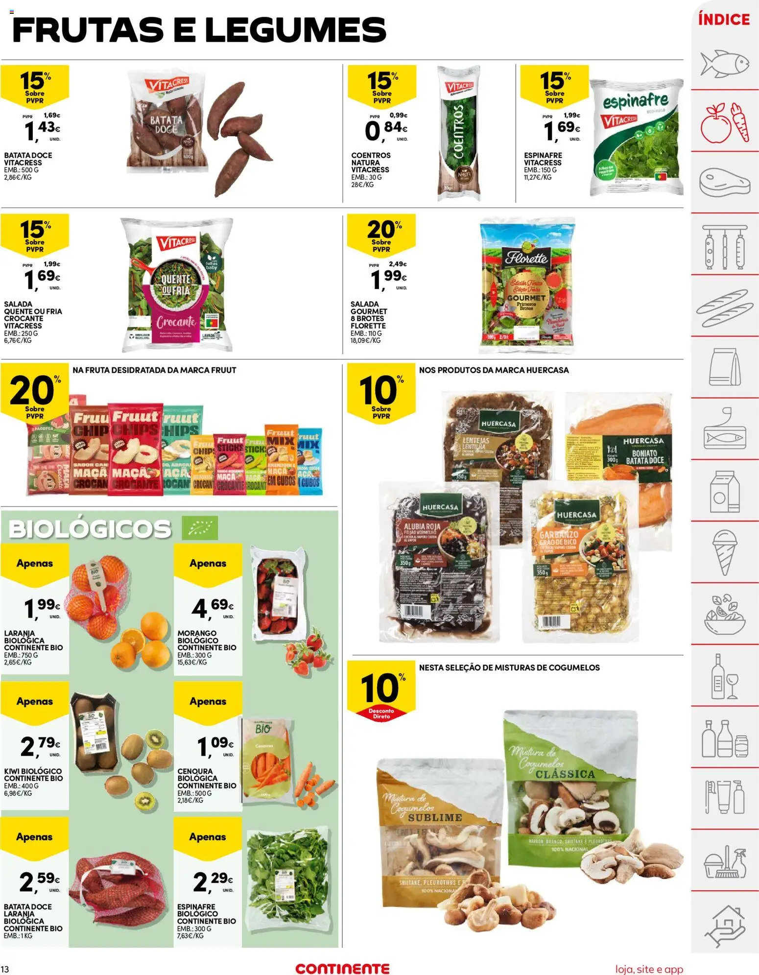 Continente folheto │ válido de 24.02.2026 | Página: 13 | Produtos: Batata, Maça, Kiwi, Cogumelos