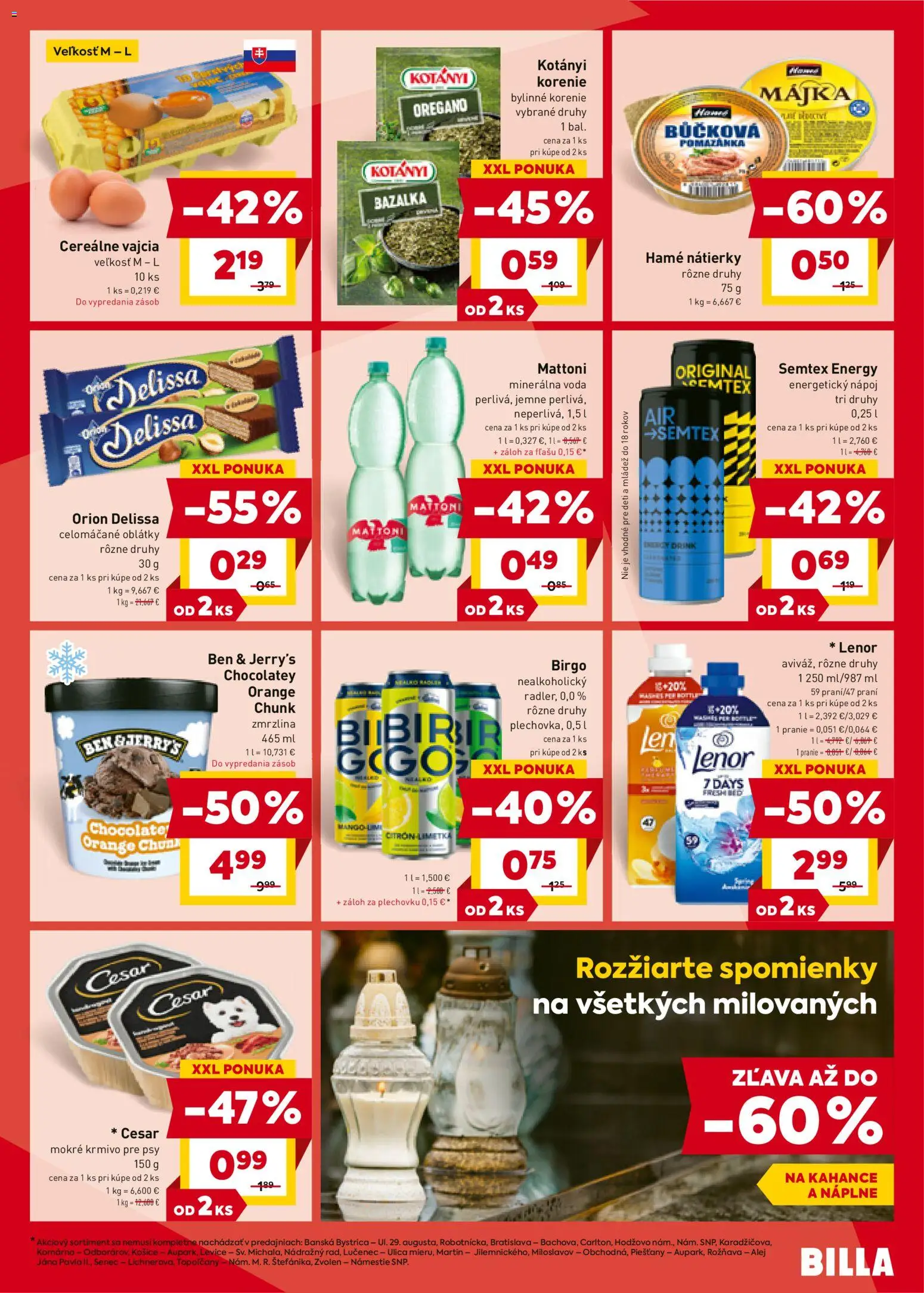 Nové Billa akcie – leták je platný od 29.10.2025 | Strana: 5 | Produkty: Vajcia, Mattoni, Voda, Energetický nápoj