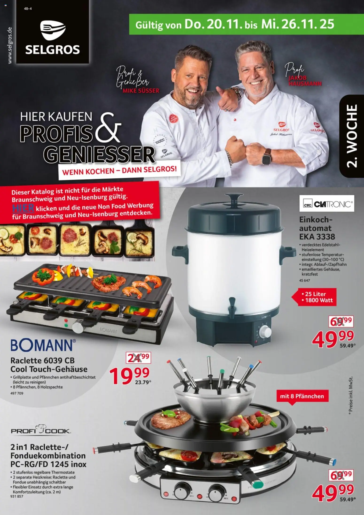 Selgros  Non Food – gültig ab 20.11.2025 | Seite: 1 | Produkte: Raclette, Fondue