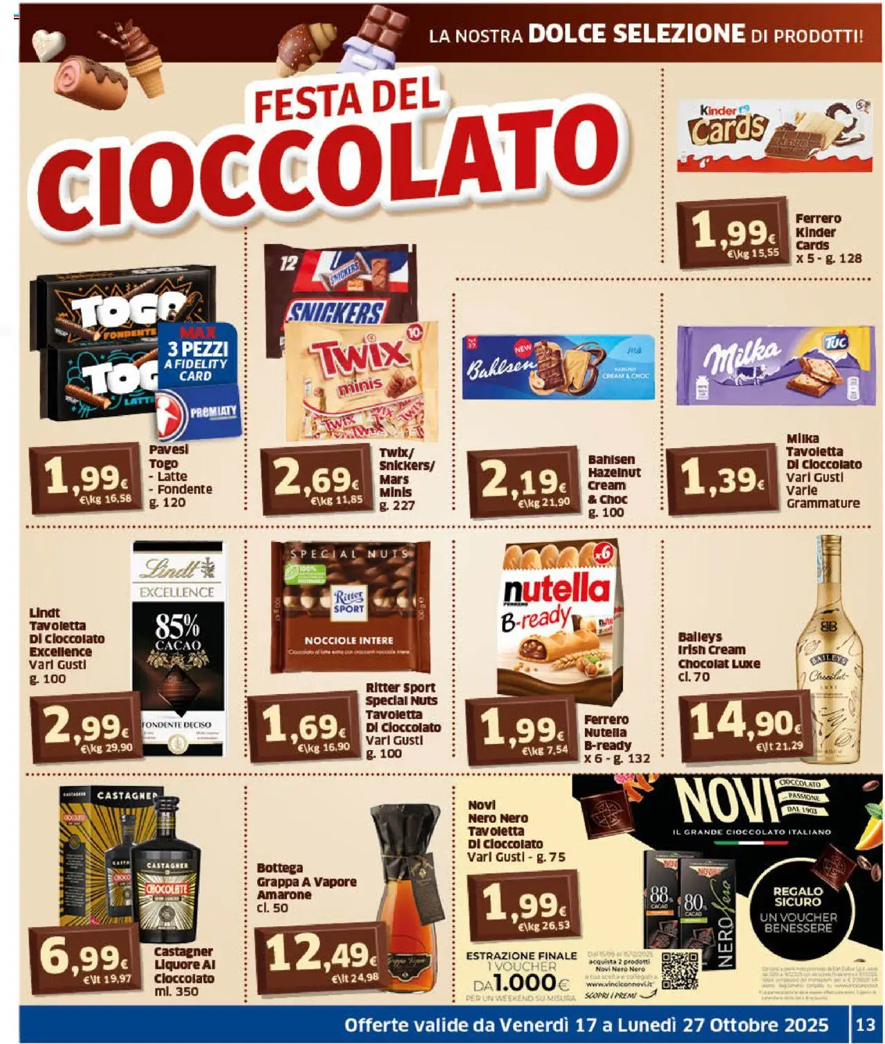 Volantino SIGMA del 17.10.2025 | Pagina: 13 | Prodotti: Cioccolato, Nocciole, Nutella, Grappa