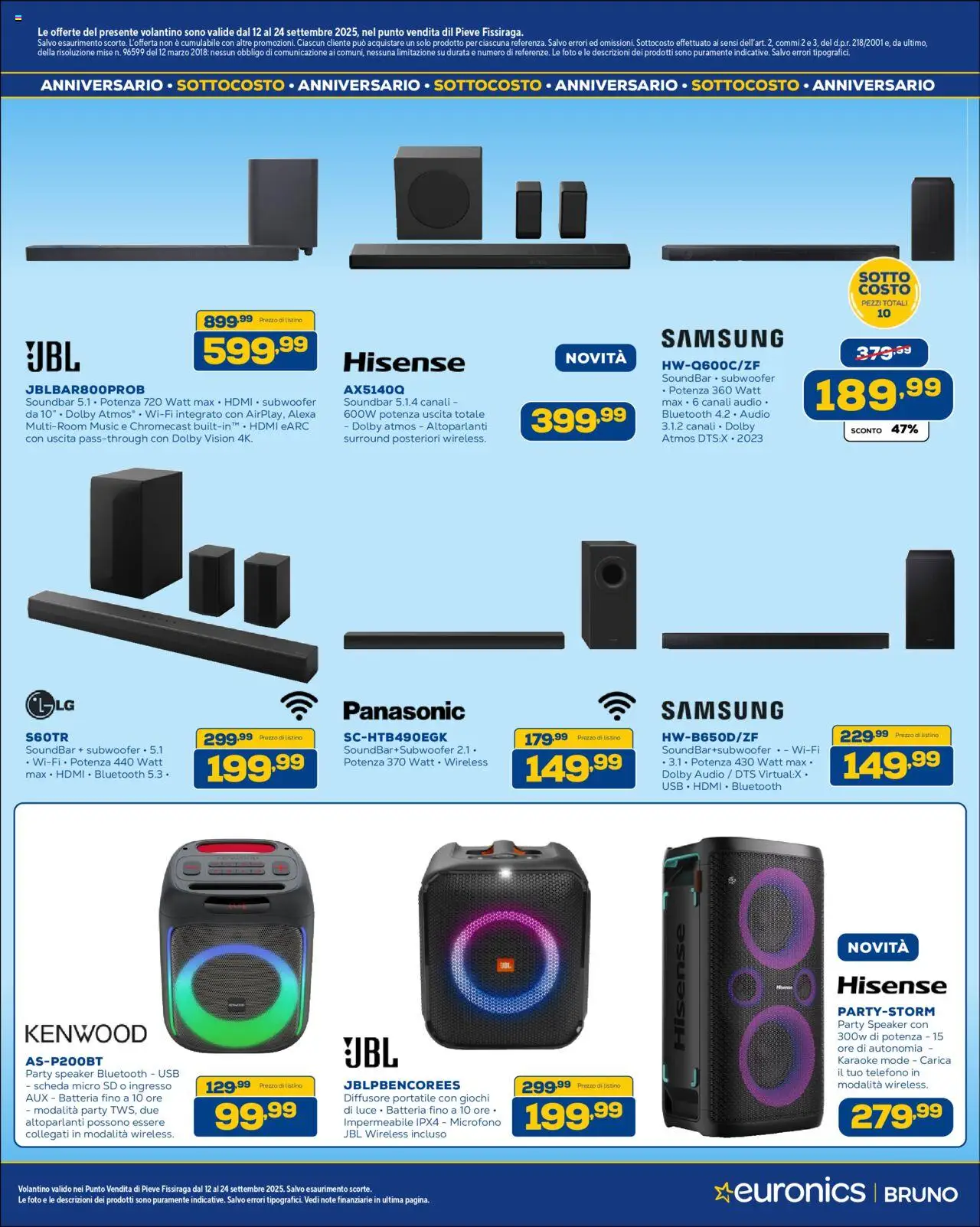 Volantino Euronics del 12.09.2025 | Pagina: 19 | Prodotti: Telefono, Audio, Microfono, Samsung