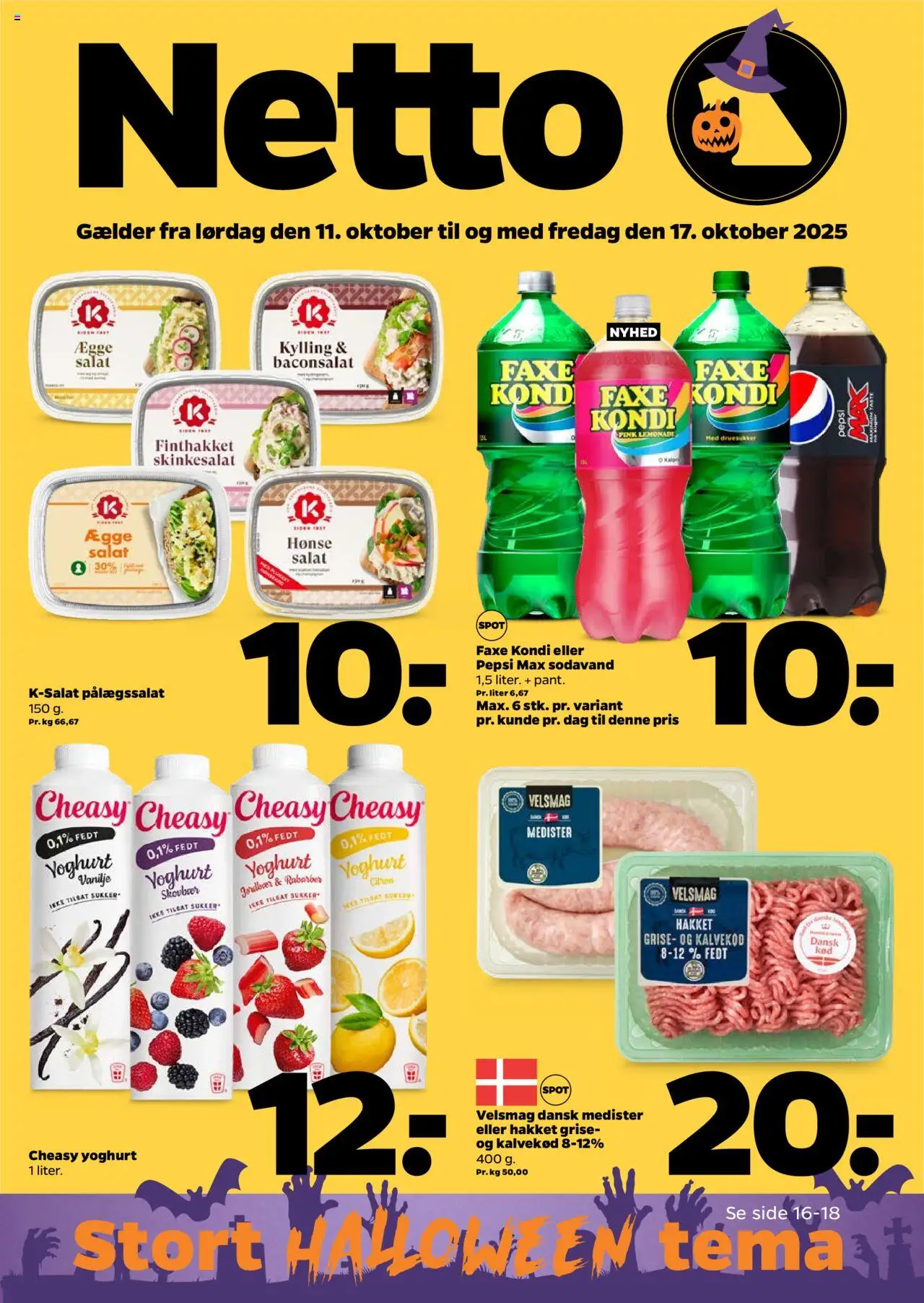 Netto tilbudsavis – gyldig fra 11.10.2025 | Side: 1 | Produkter: Yoghurt, Sukker, Vanilje, Pepsi