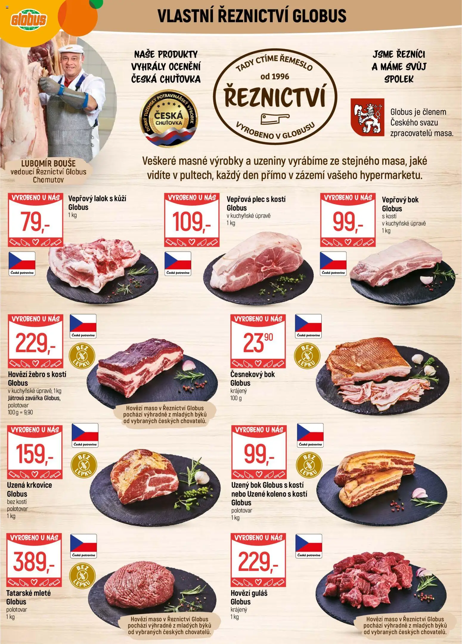 Globus leták - Chomutov od 27.12.2025 | Strana: 3 | Produkty: Uzeniny, Maso, Uzené koleno, Uzená krkovice