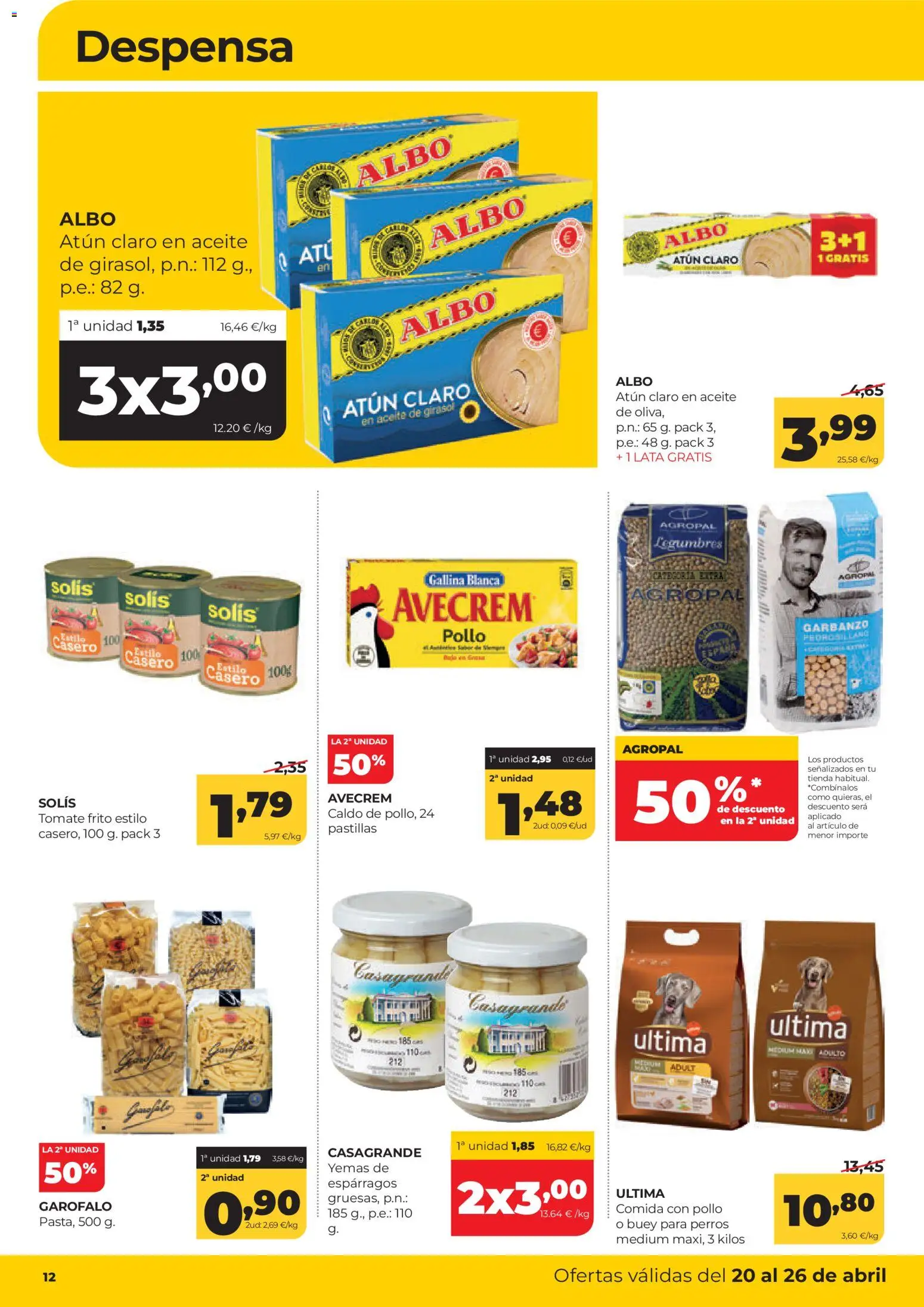 Alimerka folleto Asturias │ válido desde el 20.04.2026 | Página: 12 | Productos: Aceite, Νερό καρύδας, Aceite de girasol, Atún claro