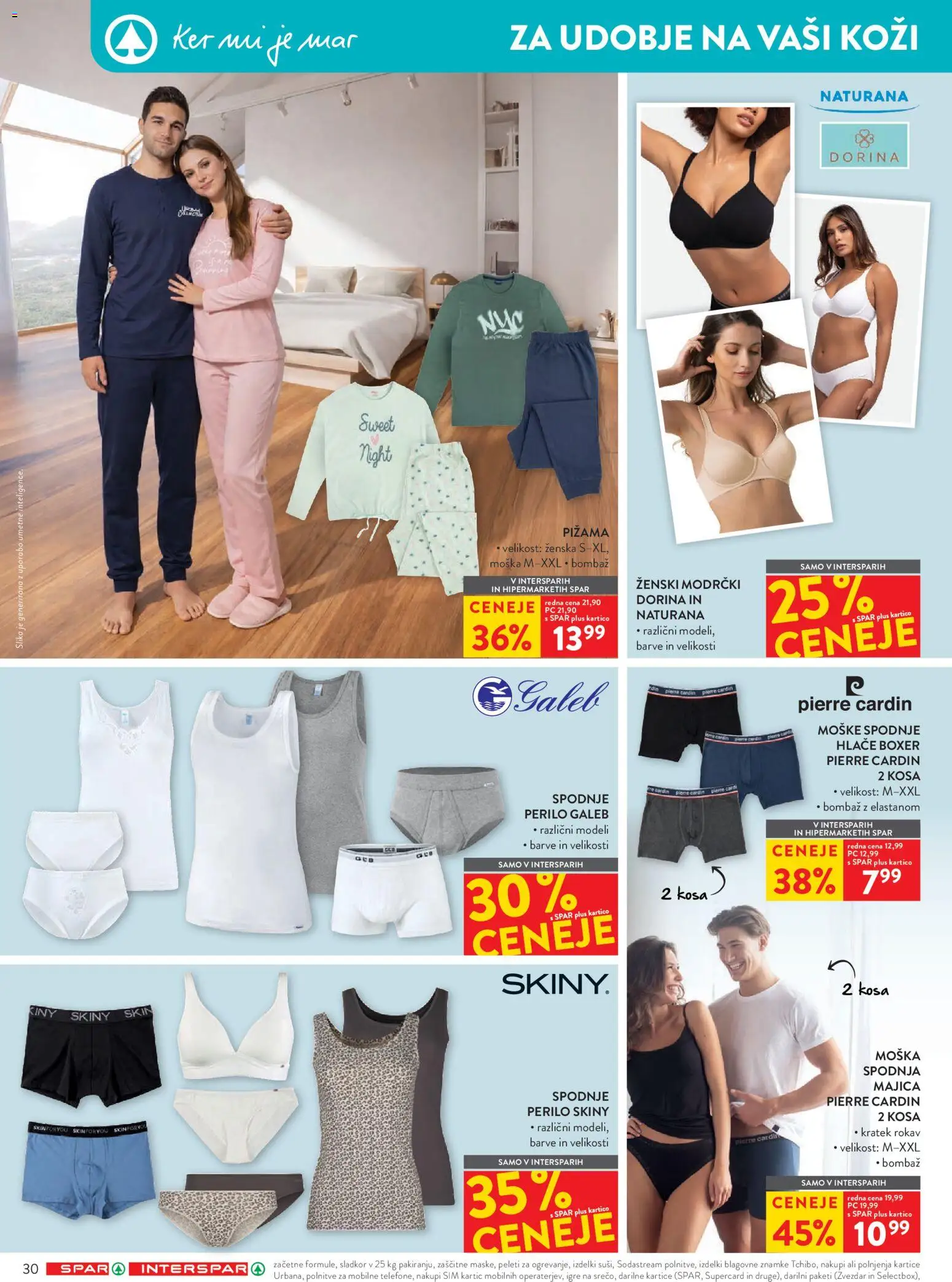 Novi Spar katalog ponudbe – veljaven od 11.03.2026 | Stran: 38 | Izdelki: Pižama, Majica, Hlace, Spodnje hlace