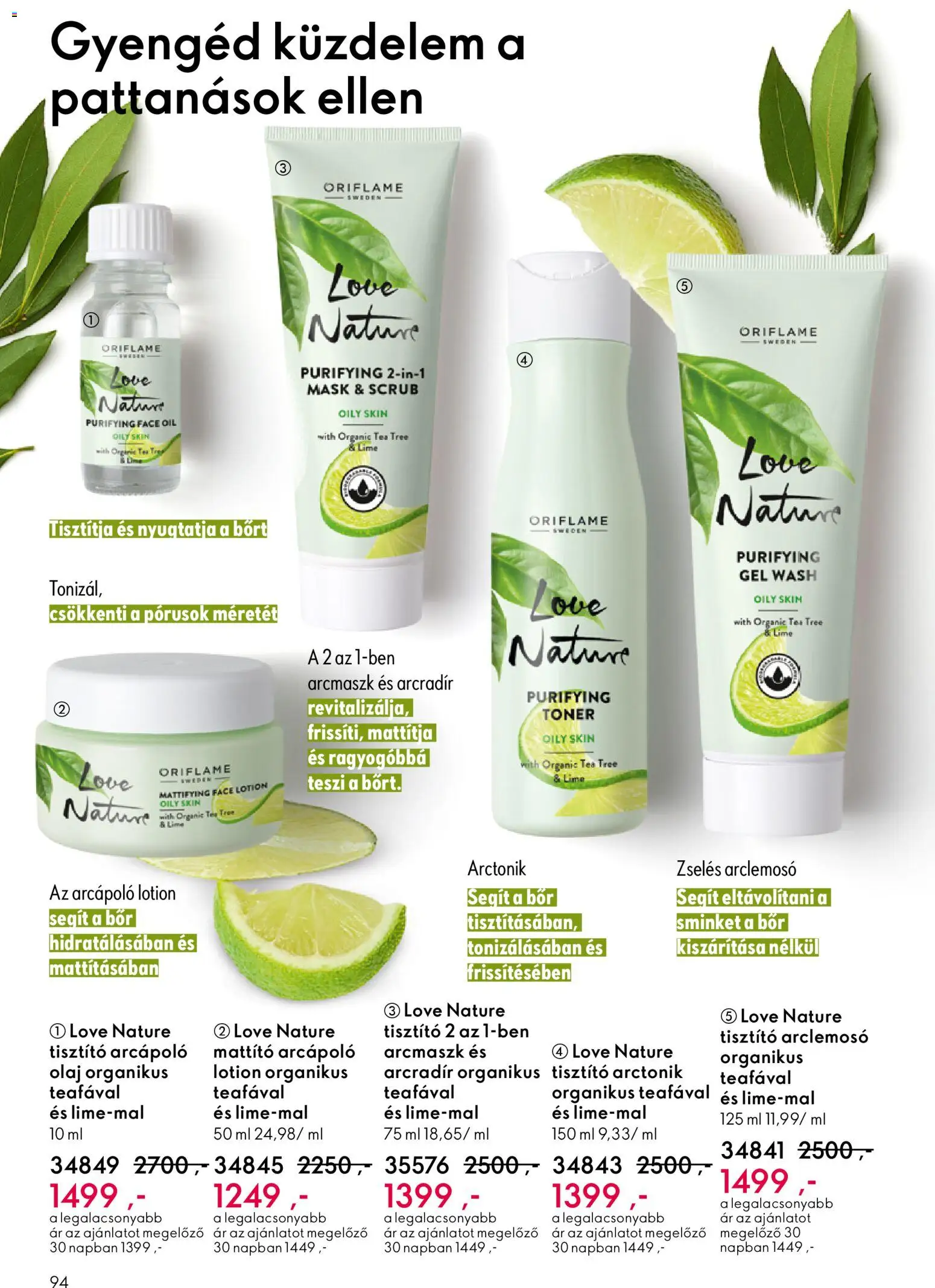 Oriflame akciós ujság - amely érvényes a következő dátumtól: 22.10.2025 | Oldal: 94 | Termékek: Lime, Olaj, Bor, Tea