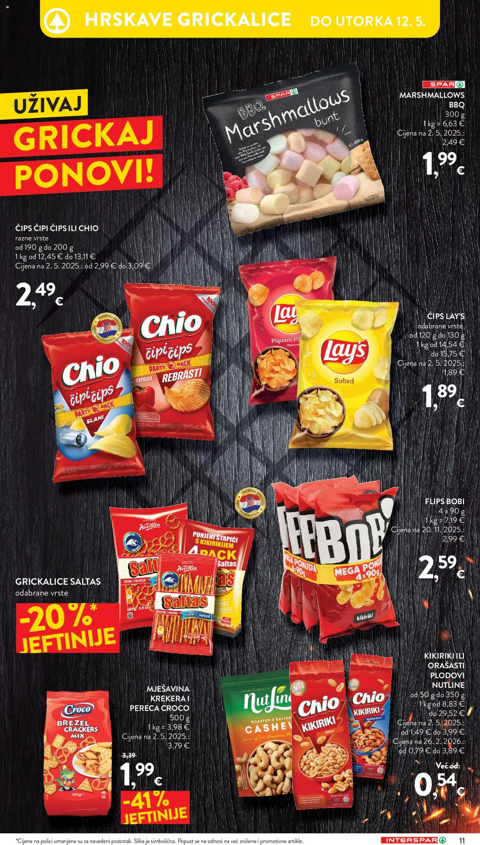 Interspar katalog | vrijedi od 22.04.2026 | Stranica: 11 | Proizvodi: Paprika, Čips, Orašasti plodovi, Kikiriki