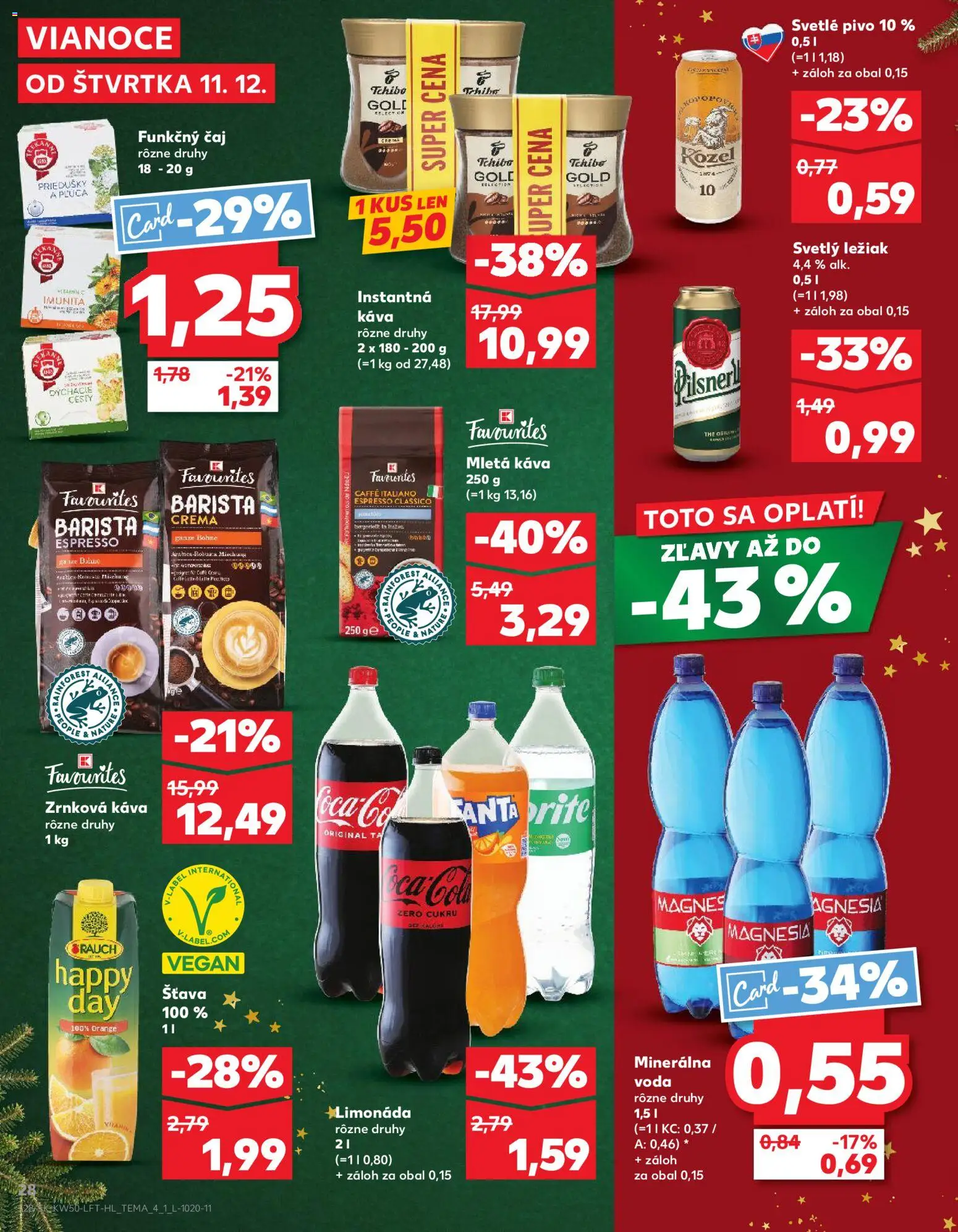 Nové Kaufland akcie – leták je platný od 11.12.2025 | Strana: 28 | Produkty: Barista, Čaj, Magnesia, Zrnková káva
