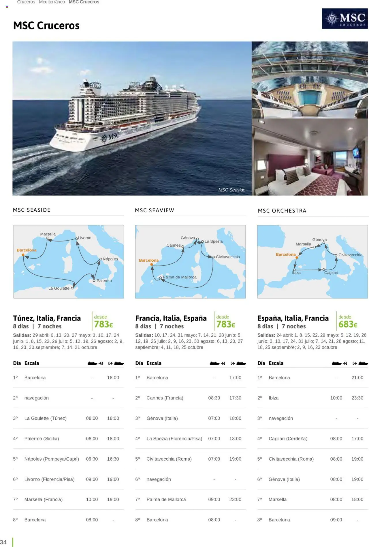 Viajes El Corte Inglés Cruceros marítimos │ válido desde el 01.01.2025 | Página: 34 | Productos: Navegación