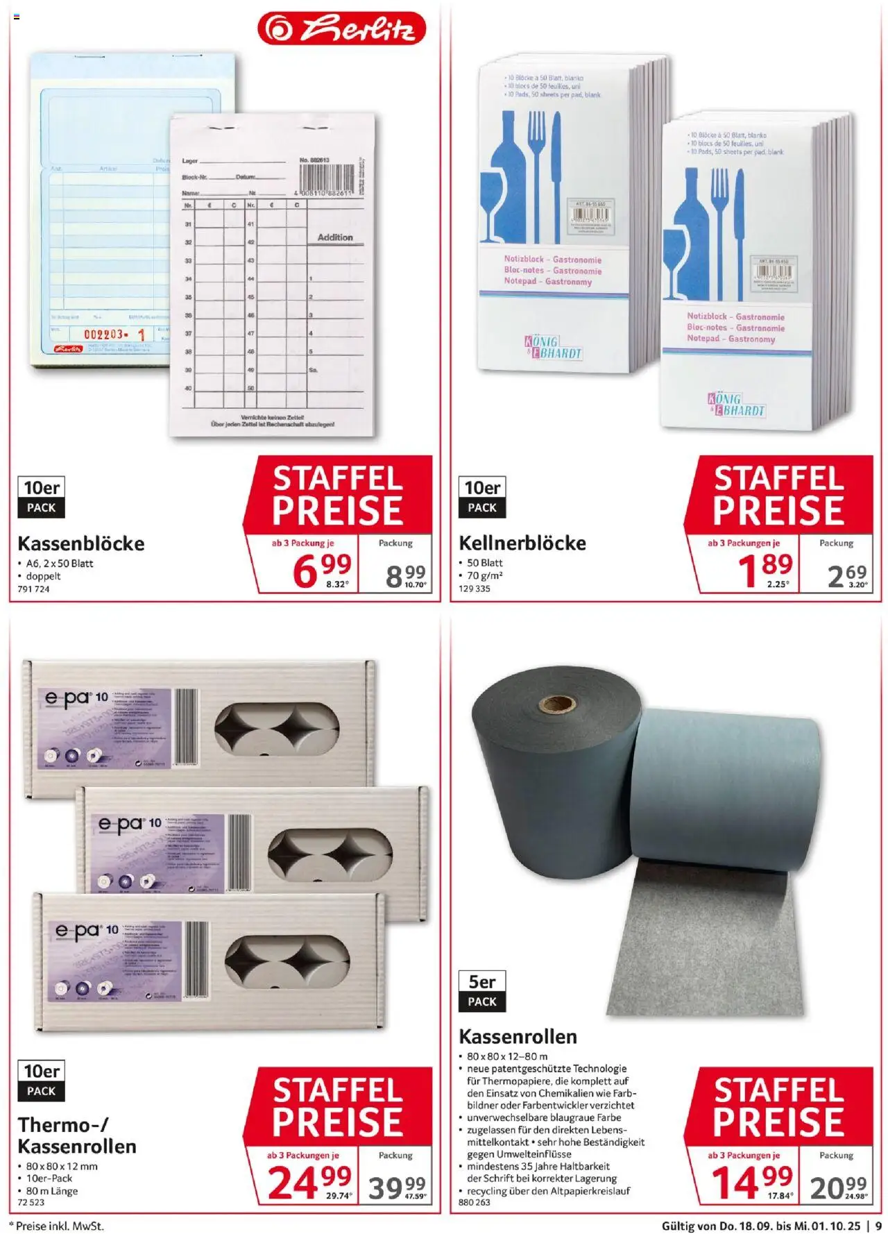 Selgros Staffelpreise – gültig ab 18.09.2025 | Seite: 9 | Produkte: Notepad