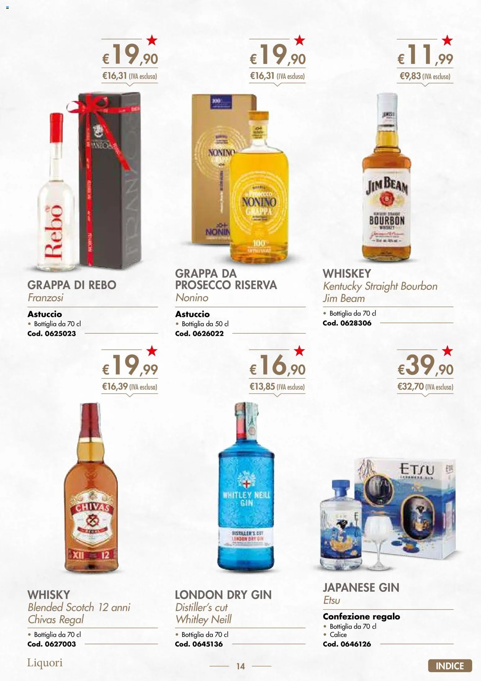 Volantino Italmark del 10.11.2025 | Pagina: 16 | Prodotti: Bourbon, Gin, Prosecco, Bottiglia