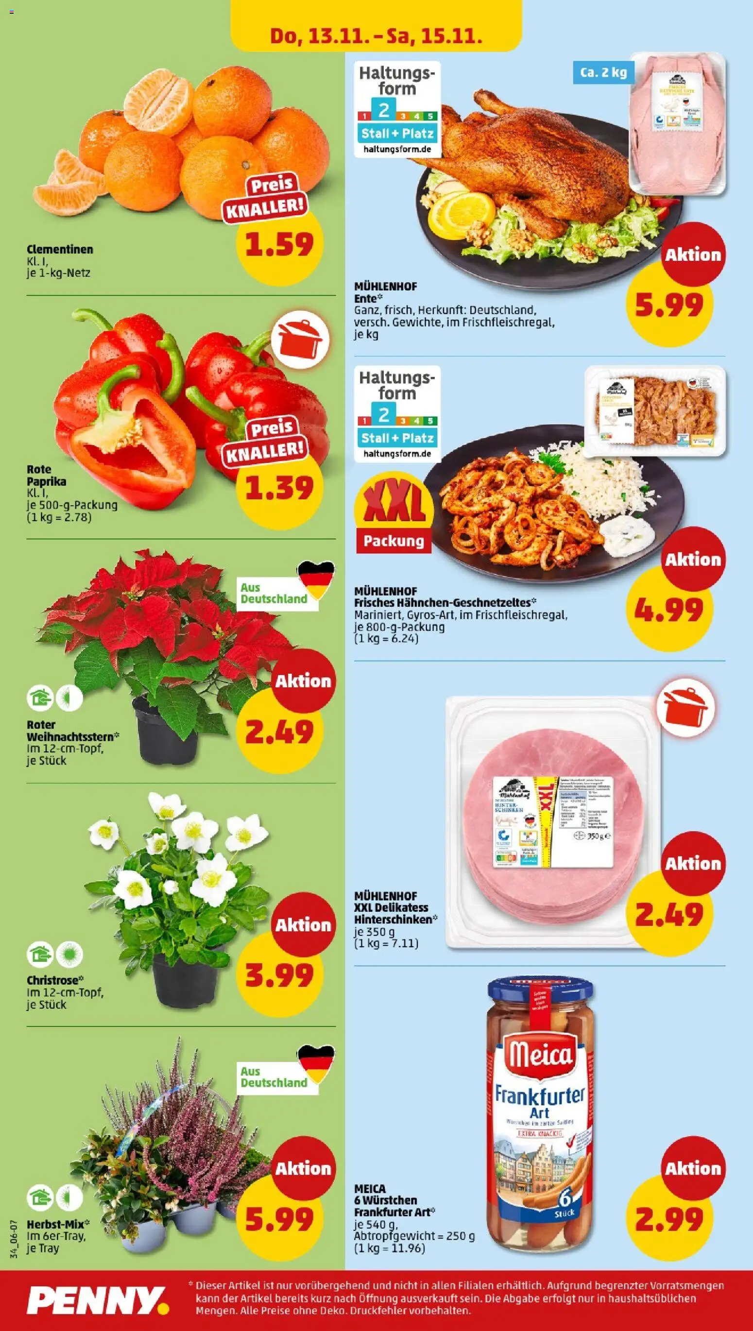 Penny - Saarland – gültig ab 10.11.2025 | Seite: 34 | Produkte: Meica, Paprika, Schinken