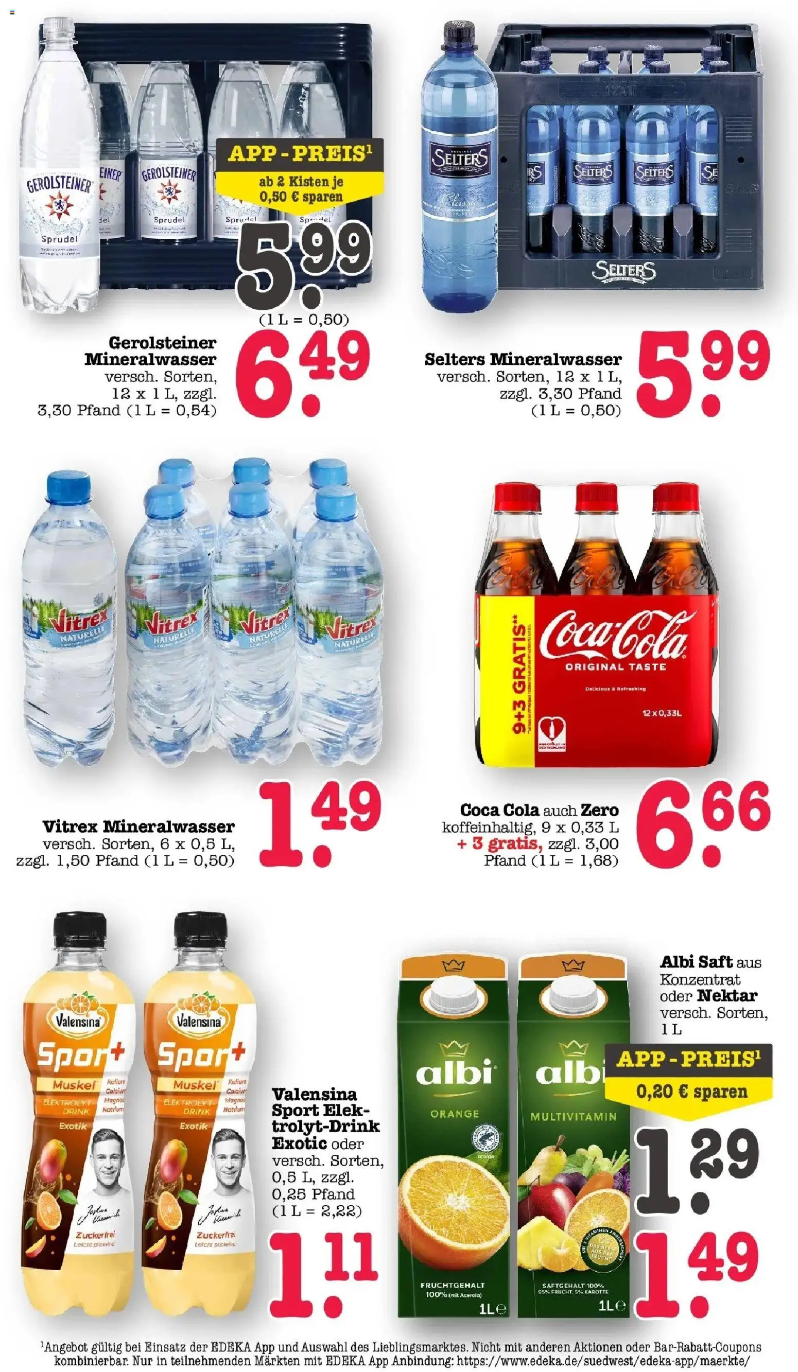 Edeka prospekt Offenbach	 – gültig ab 05.04.2026 | Seite: 49 | Produkte: Coca cola, Valensina, Saft, Gerolsteiner