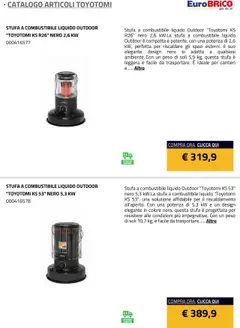 Anteprima del volantino Eurobrico Articoli Toyotomi catalogo valido a partire dal 23.07.2025 | Pagina: 6 | Prodotti: Stufa