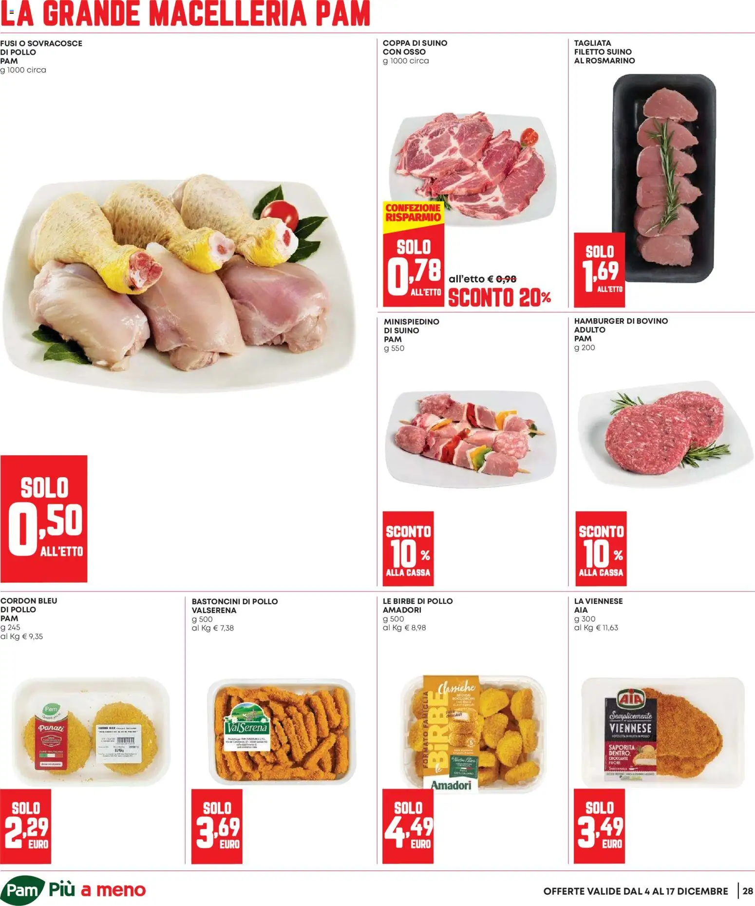 Volantino Panorama del 04.12.2025 | Pagina: 28 | Prodotti: Rosmarino, Pollo, Suino, Hamburger