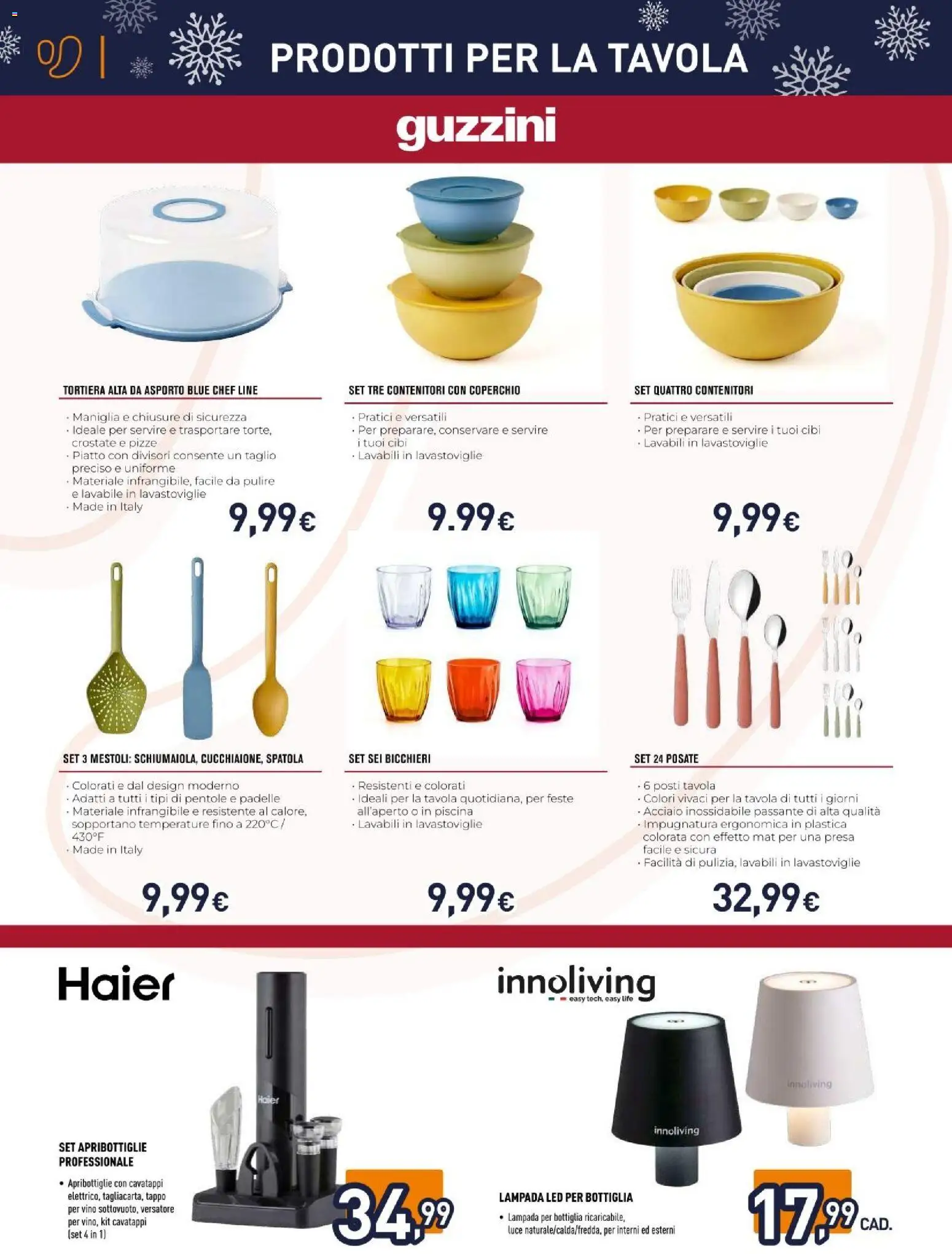 Volantino Unieuro del 06.12.2025 | Pagina: 14 | Prodotti: Spatola, Piatto, Presa, Lampada