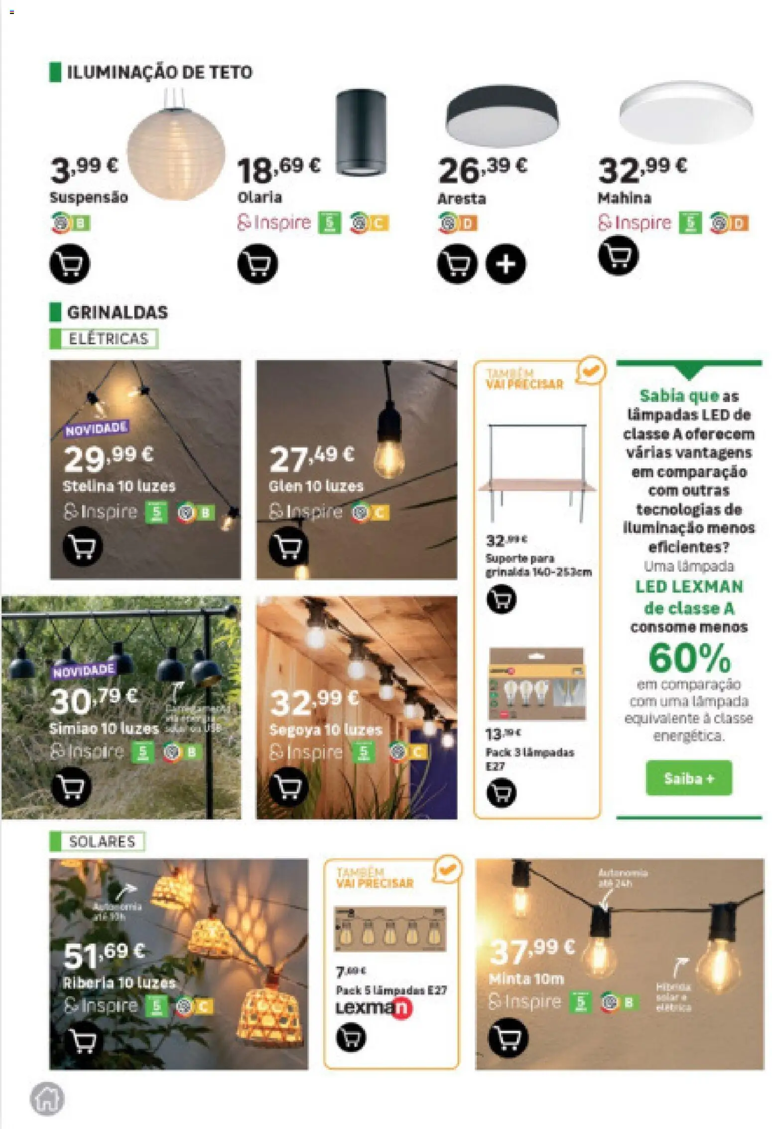 Leroy Merlin Arquipélago dos Açores │ válido de 12.03.2026 | Página: 58 | Produtos: Suspensão, Lâmpadas