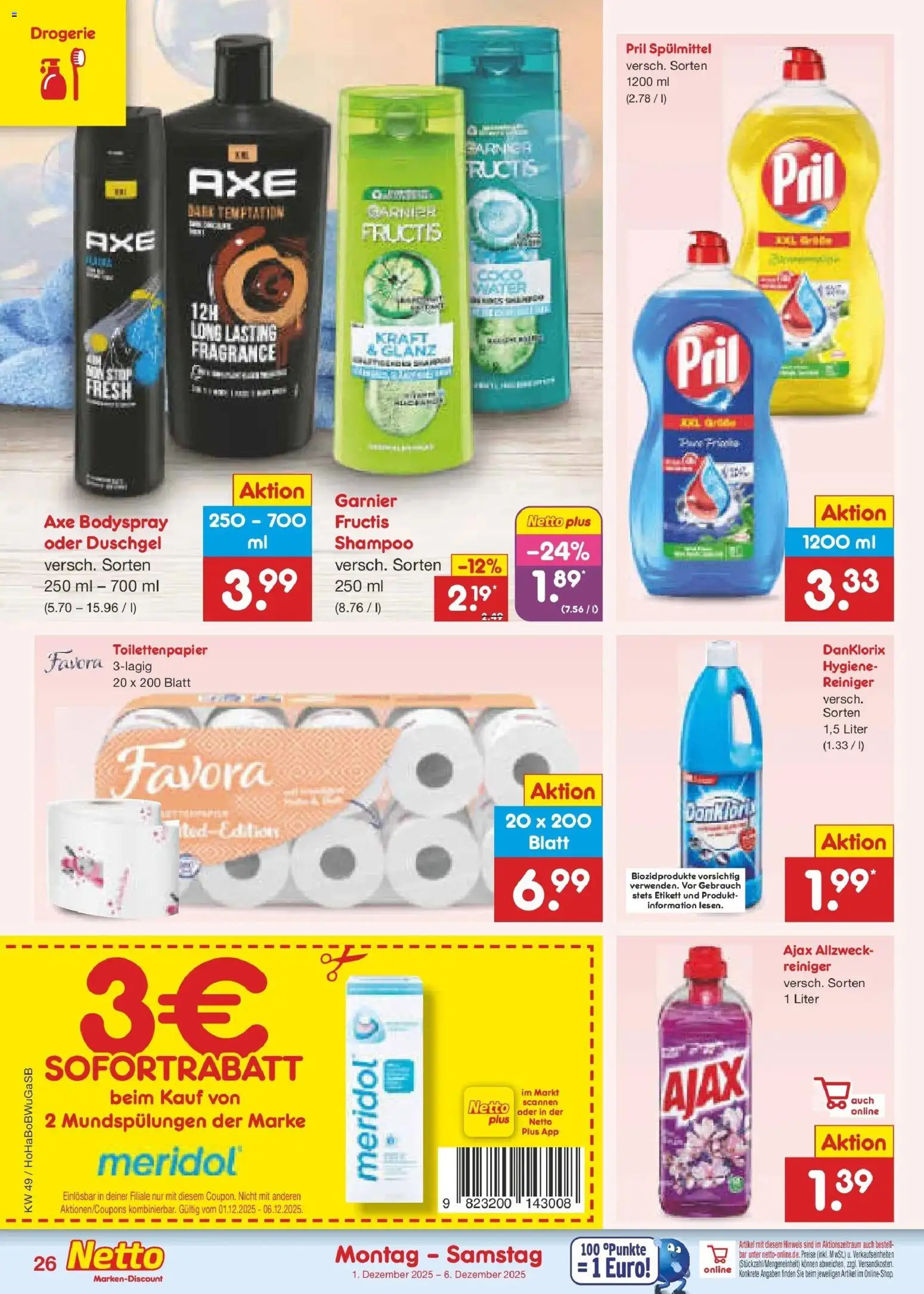 Netto Marken-Discount prospekt Hannover	 – gültig ab 30.11.2025 | Seite: 28 | Produkte: Shampoo, Duschgel, Axe, Toilettenpapier
